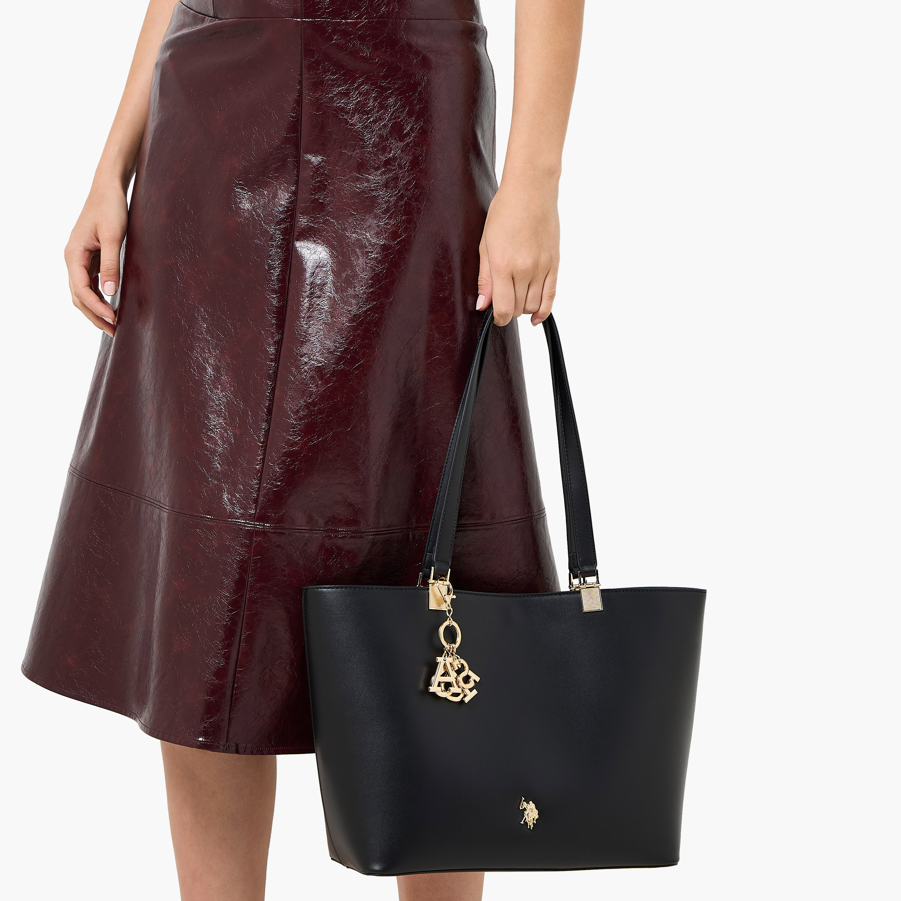 شنطة توت بحزام قابل للفصل وتفاصيل دلاية من يو إس بولو أسن-women-bagsandwallets-handbags-image-2