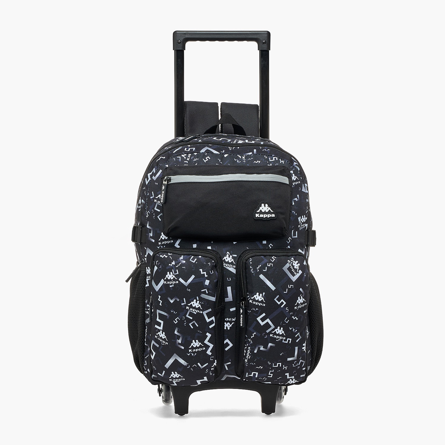 Kappa Logo Print 3-Piece School Trolley Bag Set for Kids 13 Years+ with Lunch Bag and Pencil Pouch-school-bagsandbackpacks-backpacks-image-2