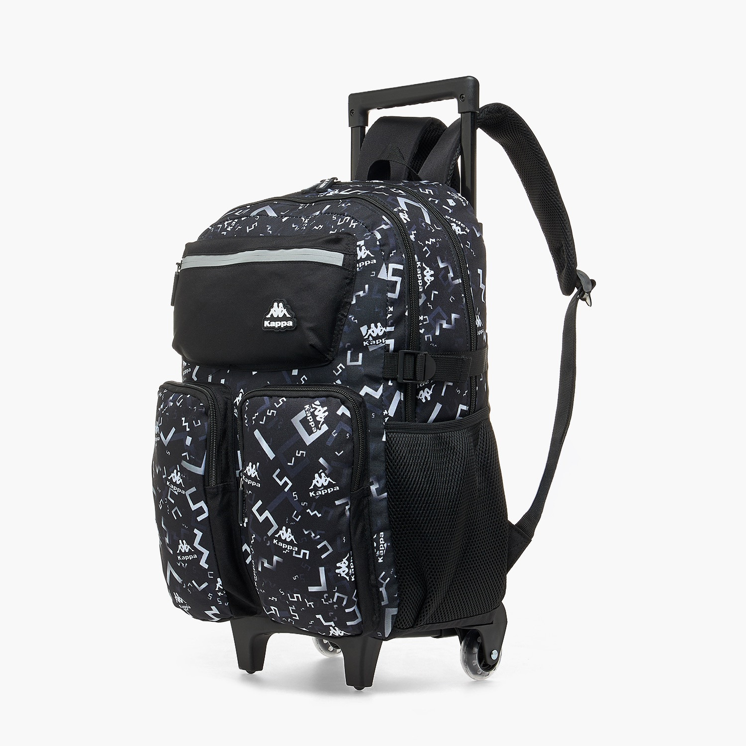 Kappa Logo Print 3-Piece School Trolley Bag Set for Kids 13 Years+ with Lunch Bag and Pencil Pouch-school-bagsandbackpacks-backpacks-image-3