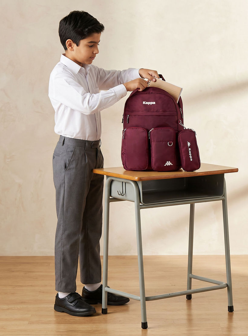 Kappa Logo 2-Piece School Backpack Set for Kids 13 Years+ with Pencil Pouch-school-bagsandbackpacks-backpacks-image-1
