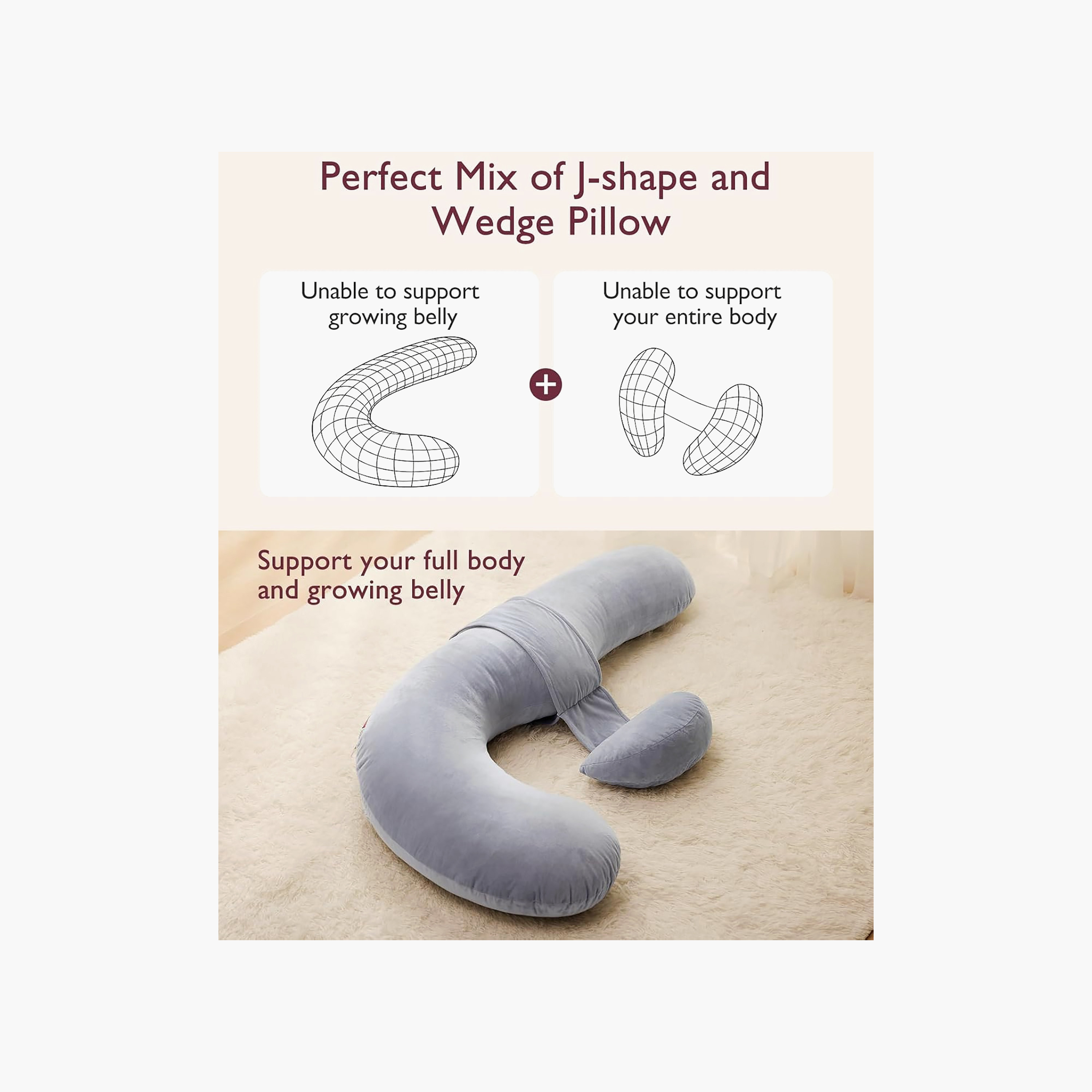 Momcozy F Shaped Pregnancy Pillows with Adjustable Wedge Pillow-baby-maternalcare-pregnancypillows-image-3