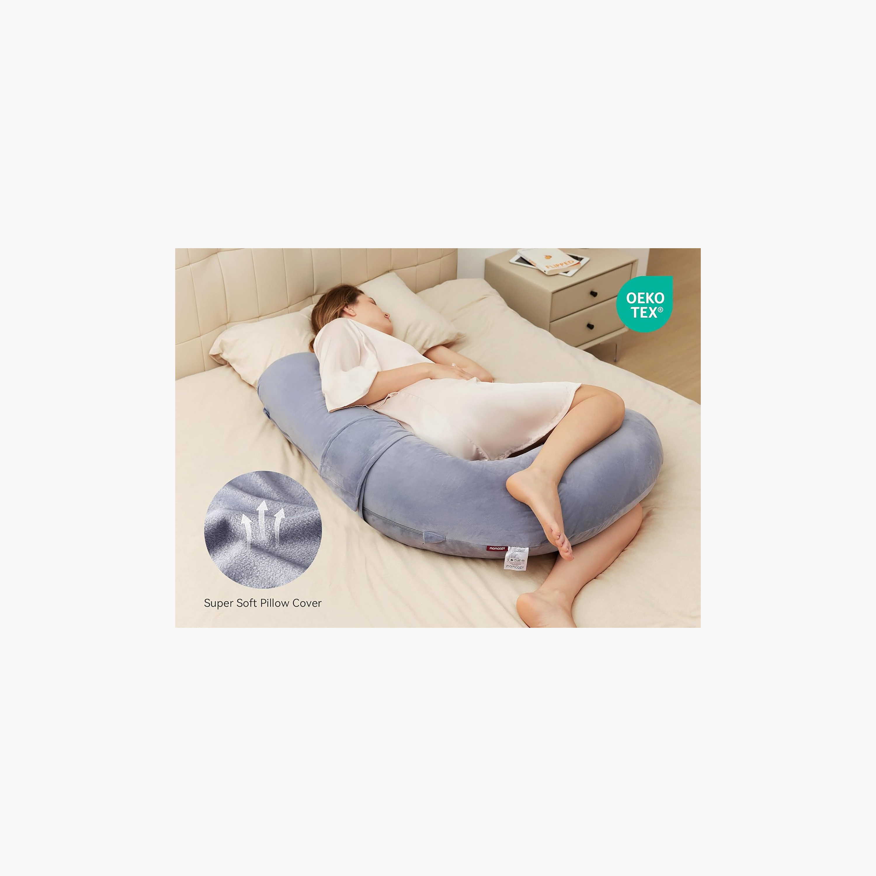 Momcozy F Shaped Pregnancy Pillows with Adjustable Wedge Pillow-baby-maternalcare-pregnancypillows-image-5