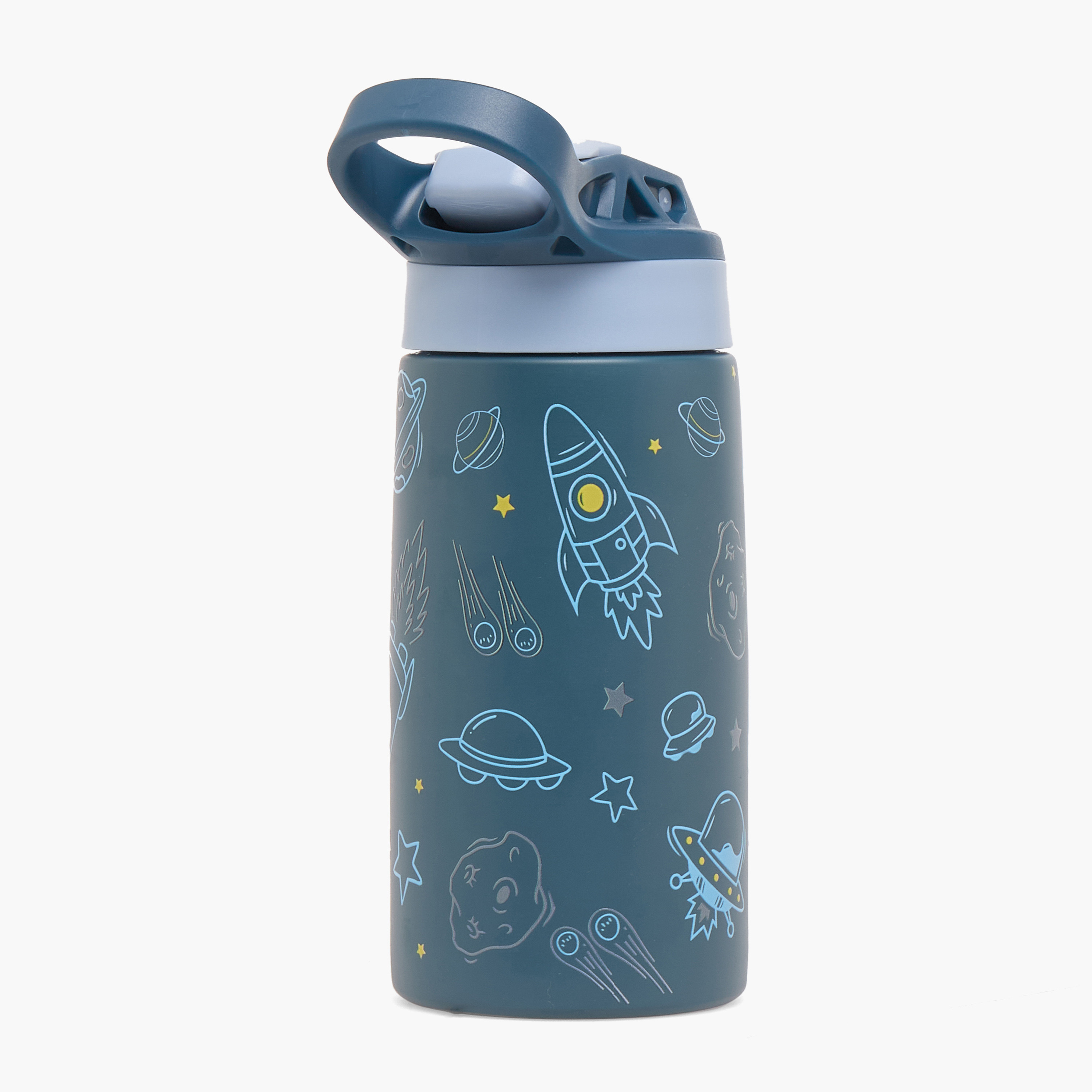 Juniors Space Print Stainless Steel Water Bottle with Spout and Carry Handle-school-waterbottles-image-3
