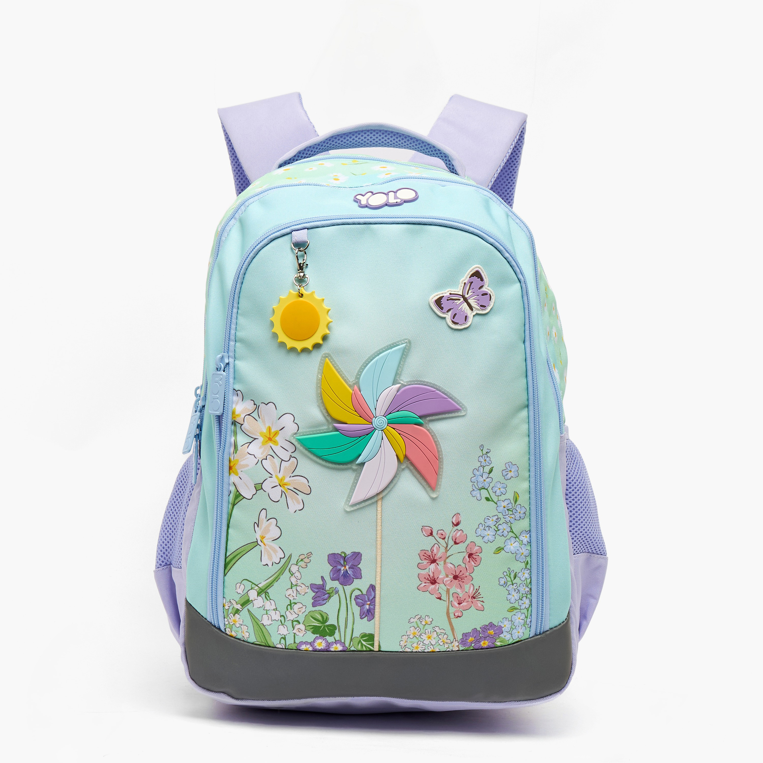 Yolo Floral Print Backpack for Girls 8-13 Years with Padded Straps - 18 inches-school-bagsandbackpacks-backpacks-image-6