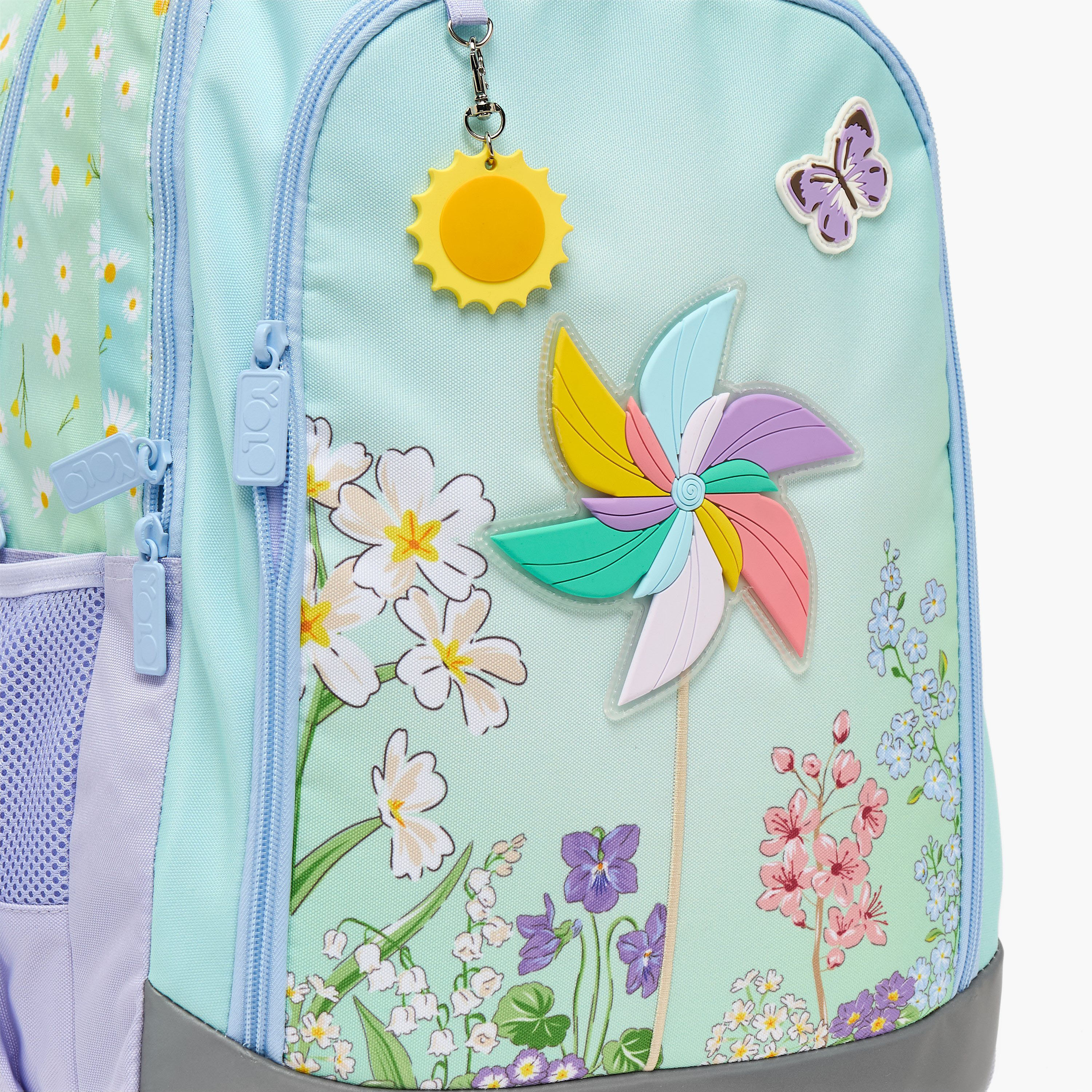 Yolo Floral Print Backpack for Girls 8-13 Years with Padded Straps - 18 inches-school-bagsandbackpacks-backpacks-image-8