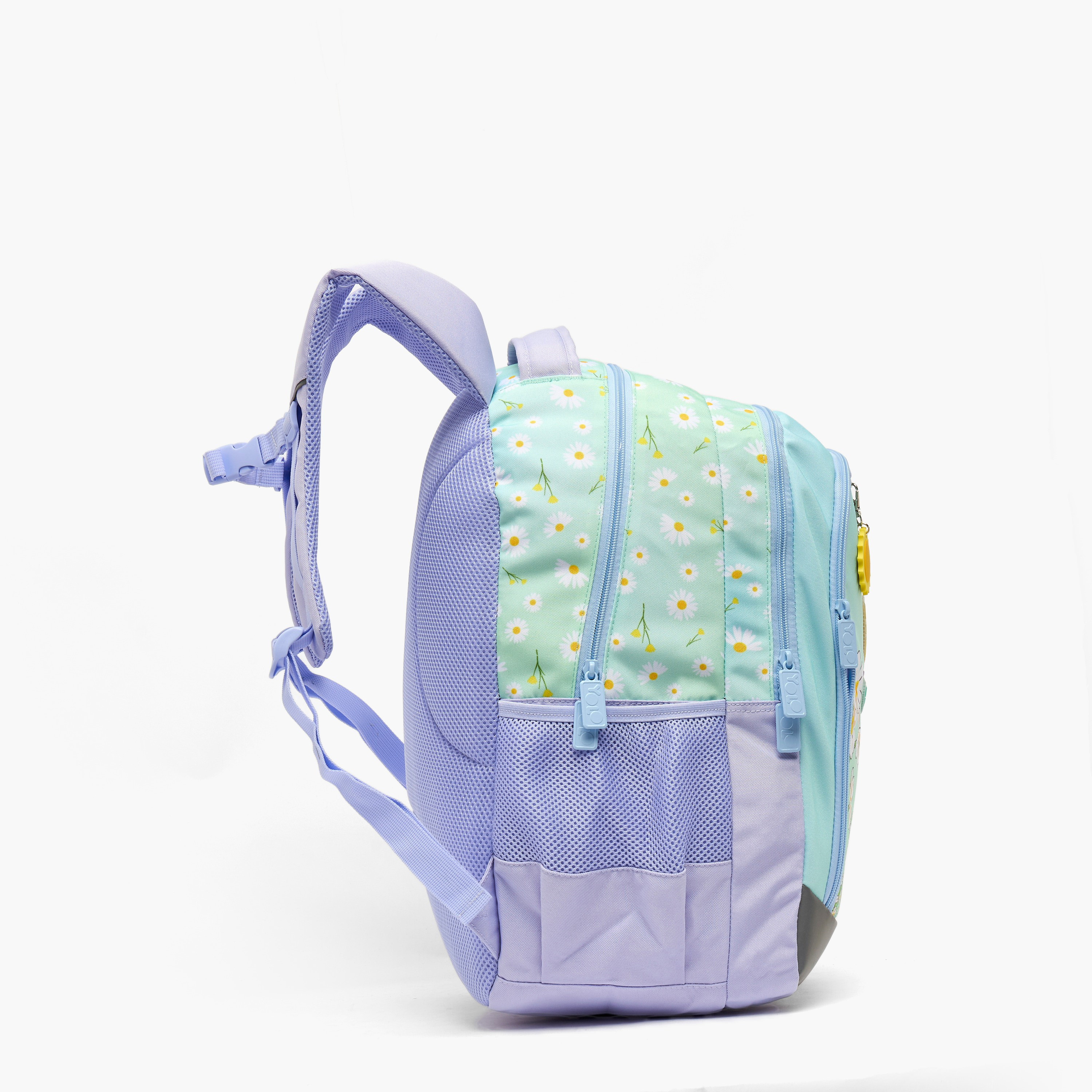 Yolo Floral Print Backpack for Girls 8-13 Years with Padded Straps - 18 inches-school-bagsandbackpacks-backpacks-image-3
