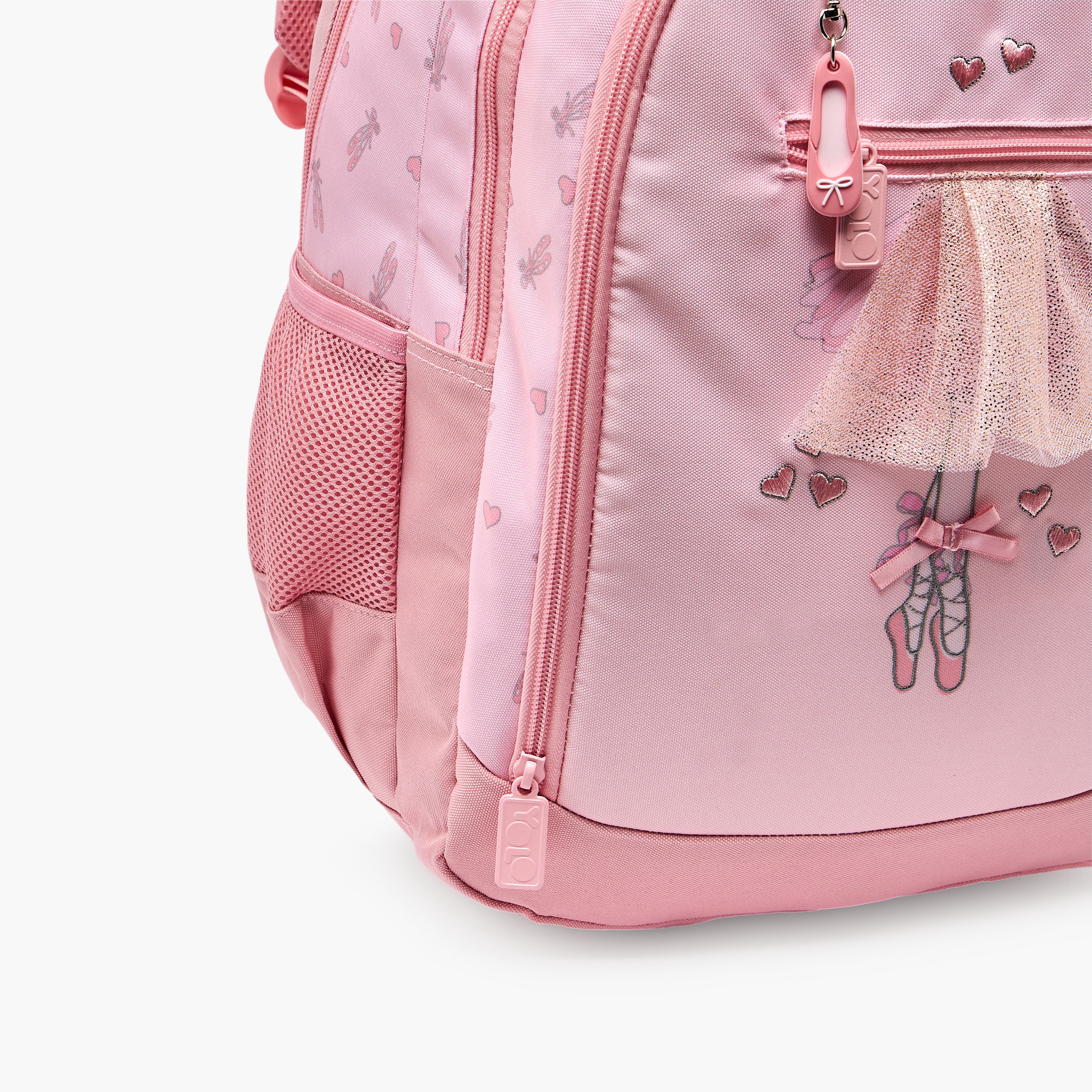 شنطة ظهر بطبعة باليرينا للبنات من 8-13 سنة مع أحزمة كتف مبطنة - 18 بوصة من يولو-school-bagsandbackpacks-backpacks-image-4