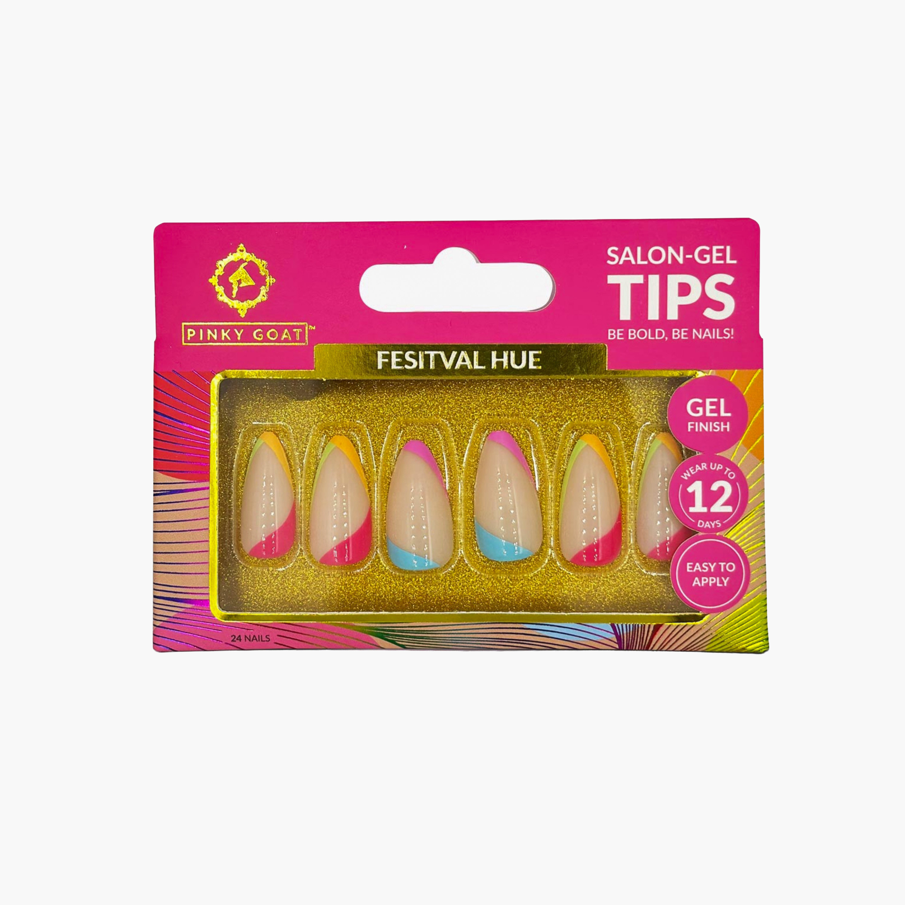 Pinky Goat Multicolour Gel Nail Tips-beautyandpersonalcare-makeup-nails-artificialnails-image-1