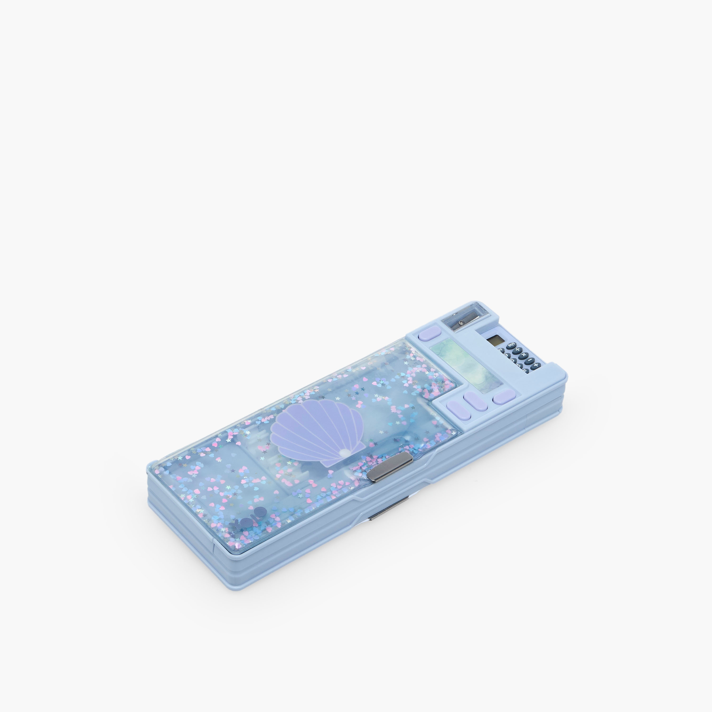 مقلمة بطبعات صدف البحر مع آلة حاسبة من يولو-school-stationery-pencilcases-image-3