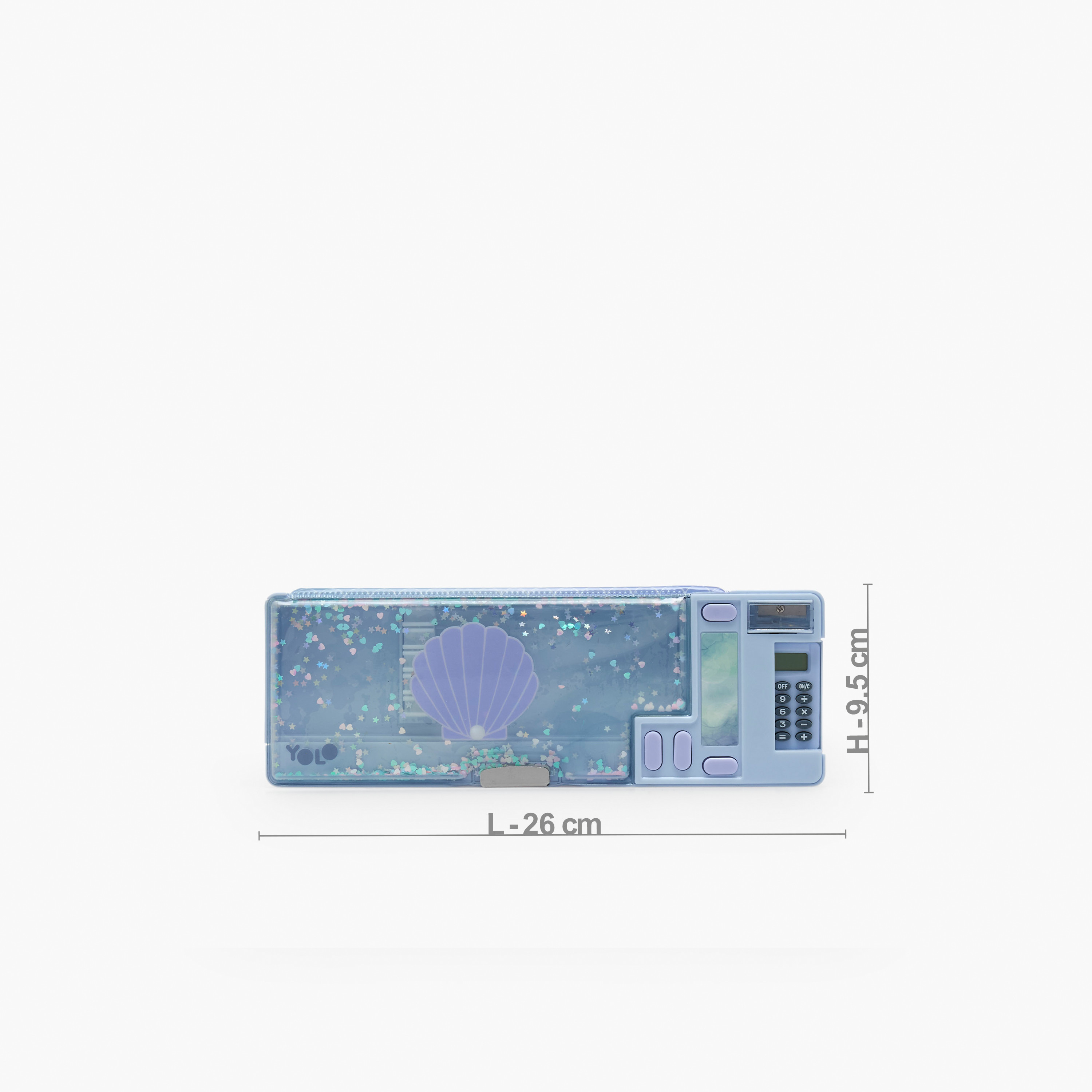 مقلمة بطبعات صدف البحر مع آلة حاسبة من يولو-school-stationery-pencilcases-image-4
