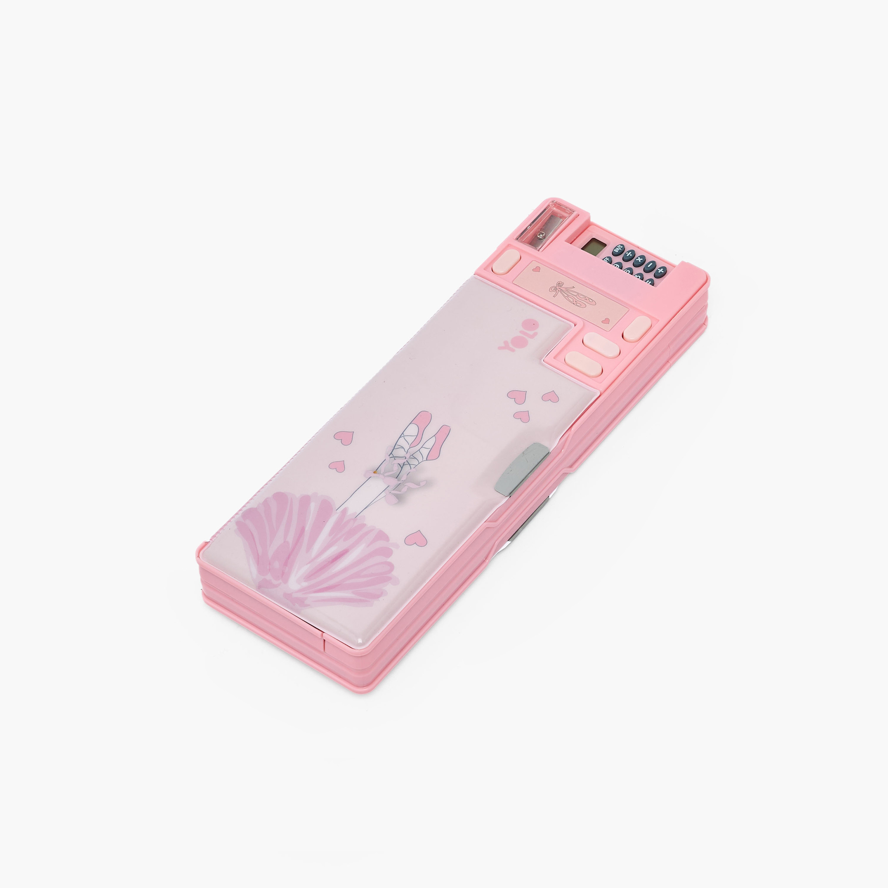 Yolo Ballerina Print Pencil Case with 2 Compartments-school-stationery-pencilcases-image-3