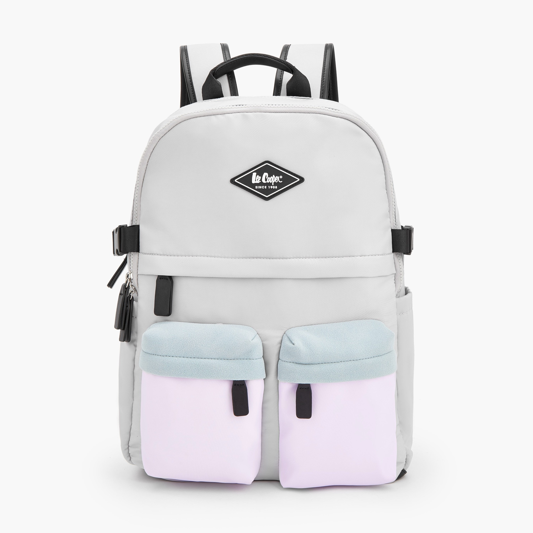 شنطة ظهر بأحزمة كتف قابلة للتعديل وزخرفة الشعار من لي كوبر-school-bagsandbackpacks-backpacks-image-1