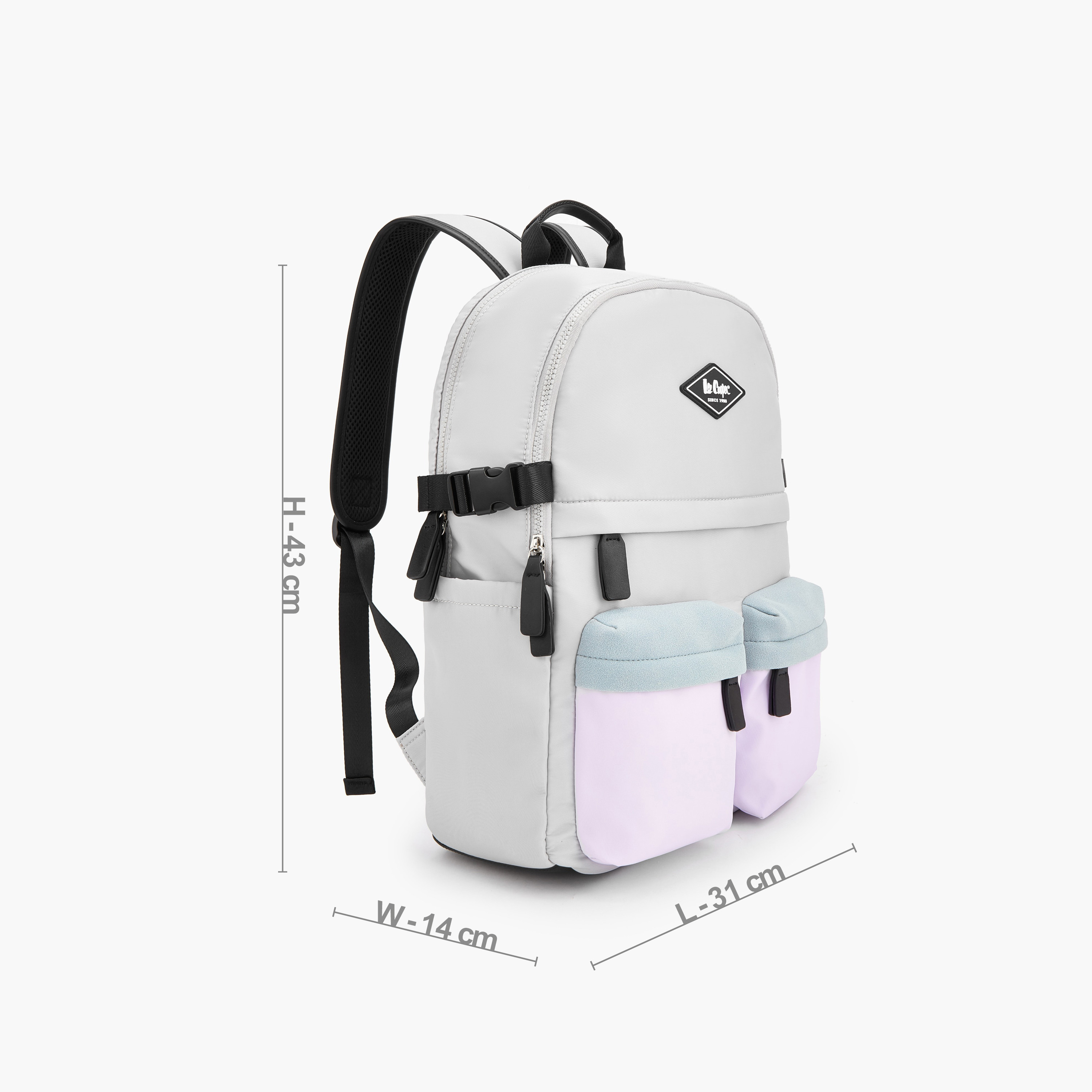 شنطة ظهر بأحزمة كتف قابلة للتعديل وزخرفة الشعار من لي كوبر-school-bagsandbackpacks-backpacks-image-5
