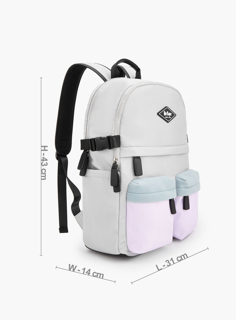 شنطة ظهر بأحزمة كتف قابلة للتعديل وزخرفة الشعار من لي كوبر-school-bagsandbackpacks-backpacks-image-5