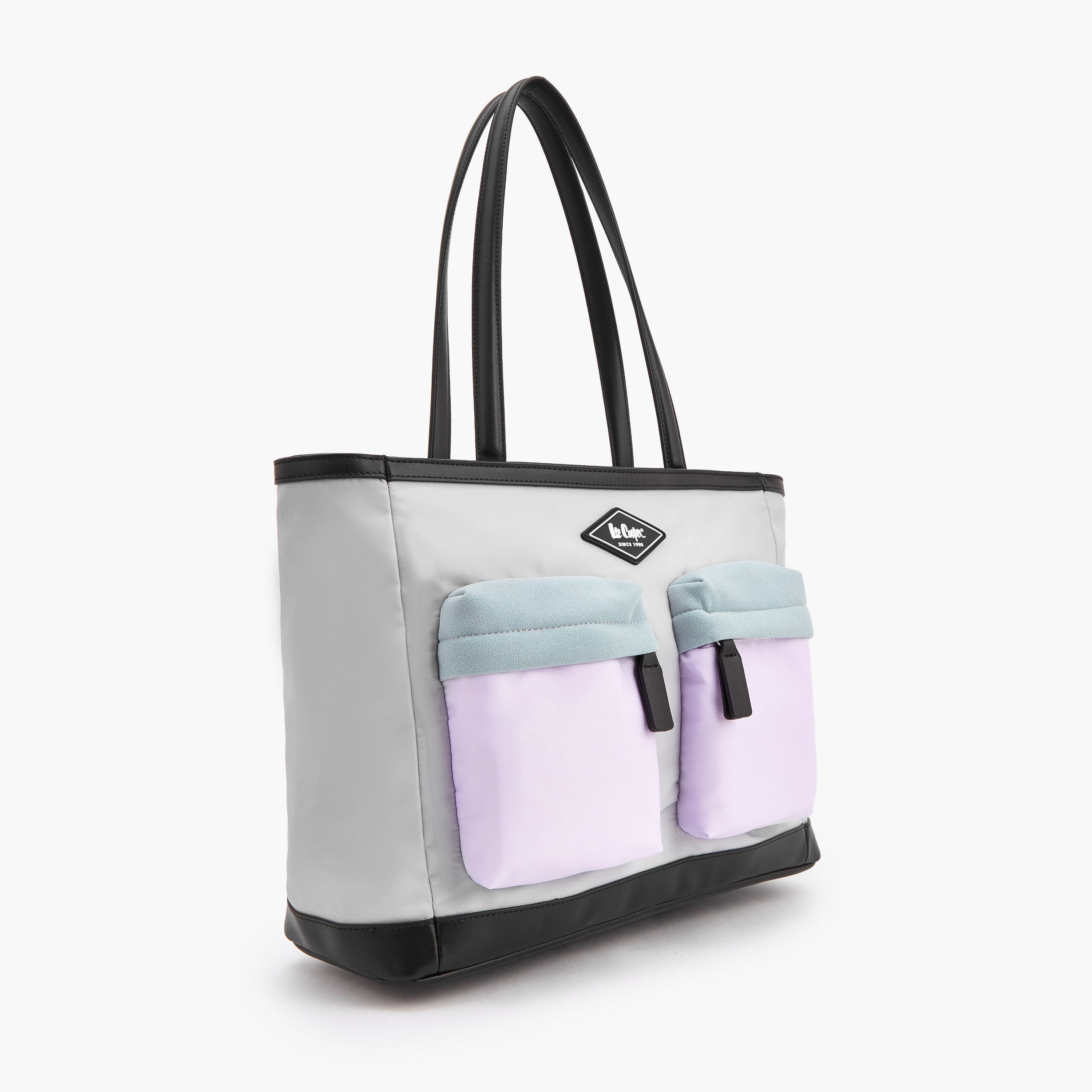 شنطة توت بقوالب ملونة وسحاب إغلاق من لي كوبر-women-bagsandwallets-handbags-image-2