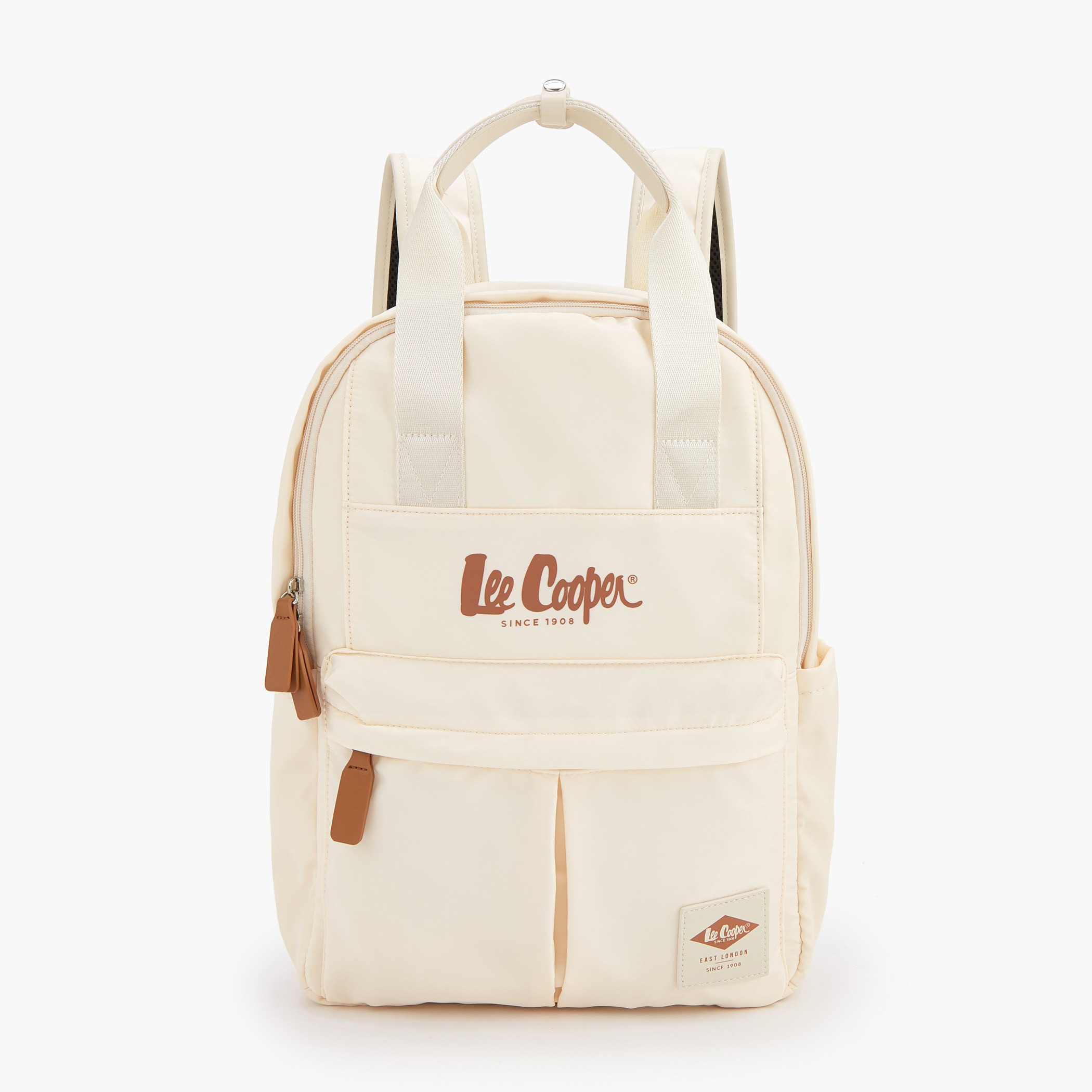 شنطة ظهر بحمالات كتف قابلة للتعديل وطبعات شعار من لي كوبر-women-bagsandwallets-backpacks-image-1