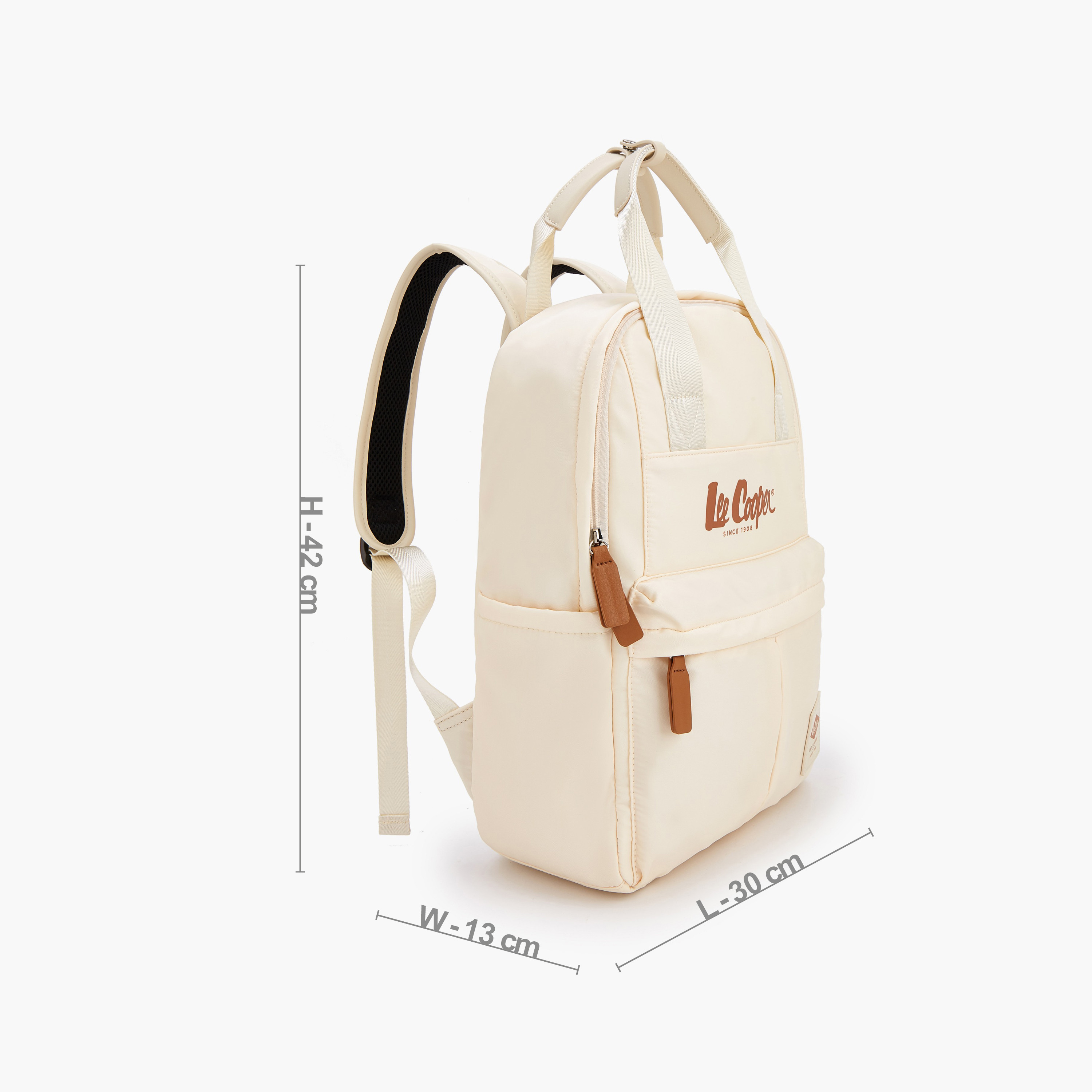 شنطة ظهر بحمالات كتف قابلة للتعديل وطبعات شعار من لي كوبر-women-bagsandwallets-backpacks-image-5