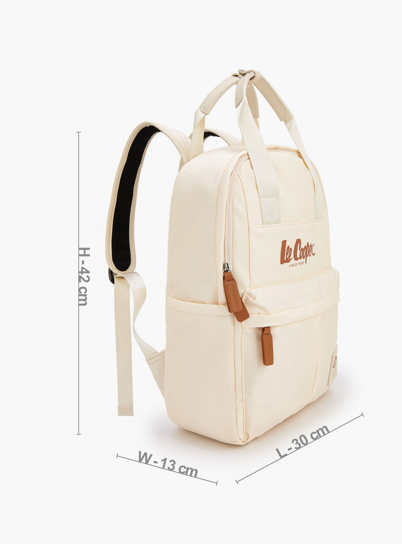 شنطة ظهر بحمالات كتف قابلة للتعديل وطبعات شعار من لي كوبر-women-bagsandwallets-backpacks-image-5