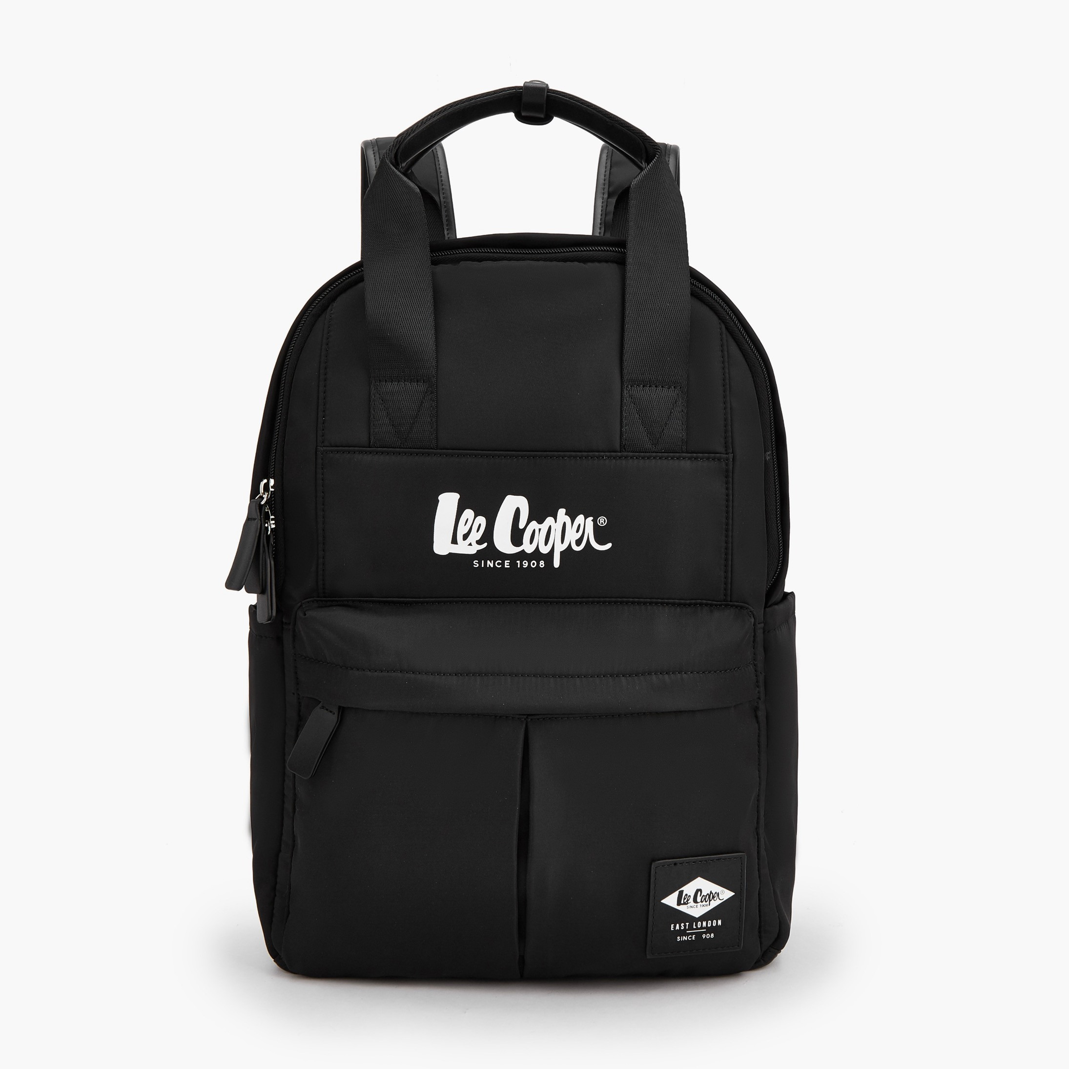 شنطة ظهر بحمالات كتف قابلة للتعديل وطبعات شعار من لي كوبر-women-bagsandwallets-backpacks-image-1