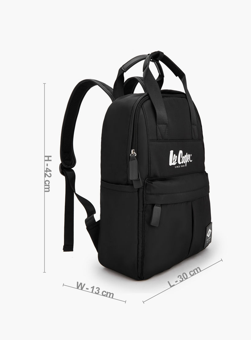 شنطة ظهر بحمالات كتف قابلة للتعديل وطبعات شعار من لي كوبر-women-bagsandwallets-backpacks-image-5