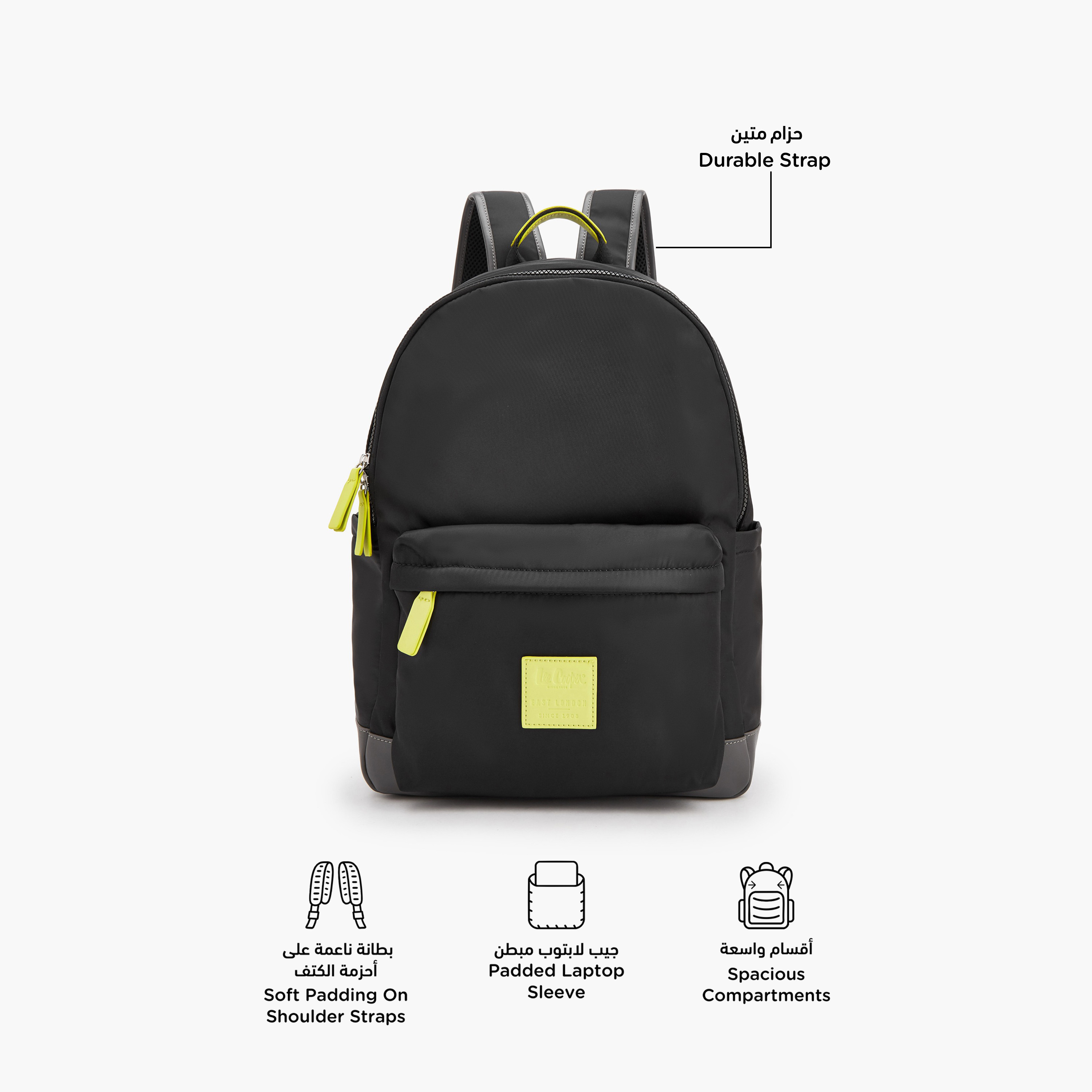 شنطة ظهر بسحاب إغلاق وزخرفة الشعار من لي كوبر-school-bagsandbackpacks-backpacks-image-2