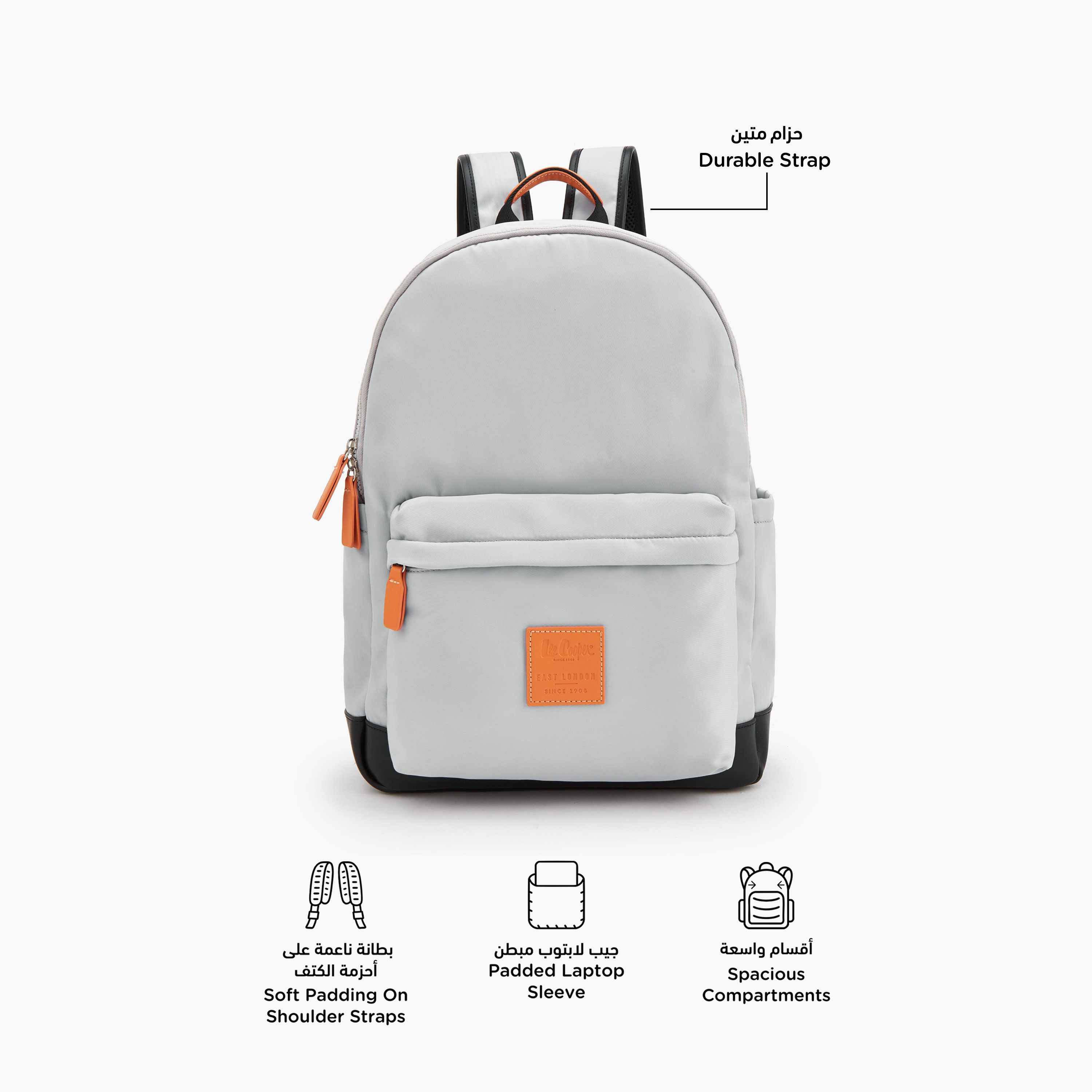شنطة ظهر بسحاب إغلاق وزخرفة الشعار من لي كوبر-school-bagsandbackpacks-backpacks-image-2