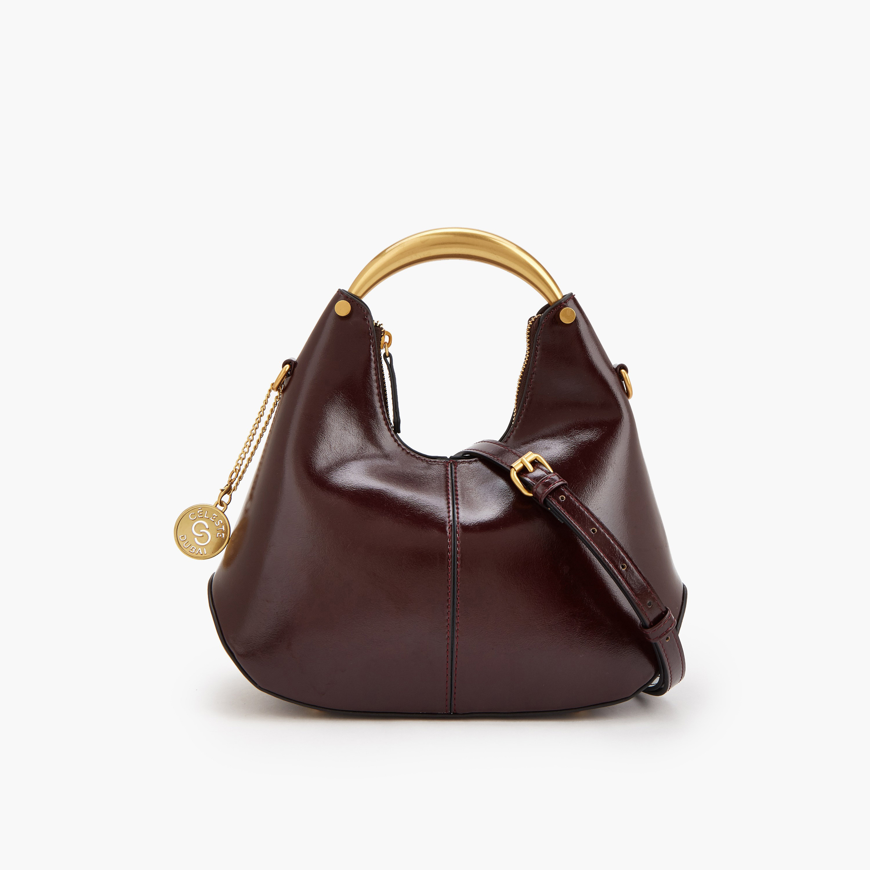 شنطة هوبو سادة بحزام كتف قابل للتعديل من سيليست-women-bagsandwallets-handbags-image-1
