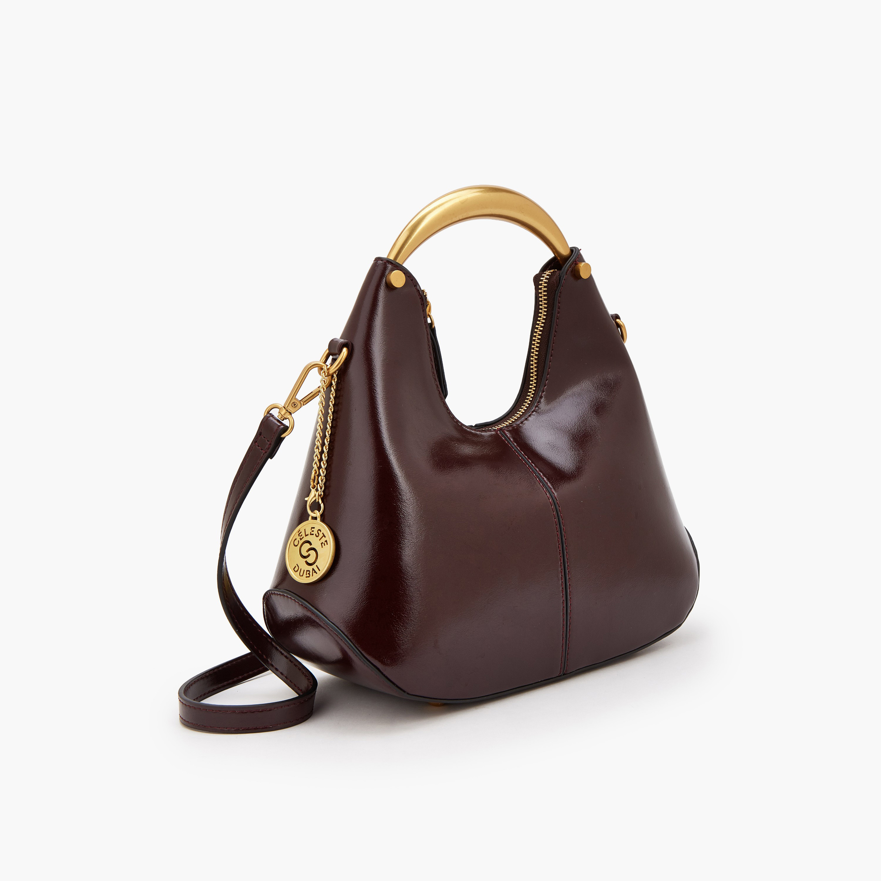 شنطة هوبو سادة بحزام كتف قابل للتعديل من سيليست-women-bagsandwallets-handbags-image-3