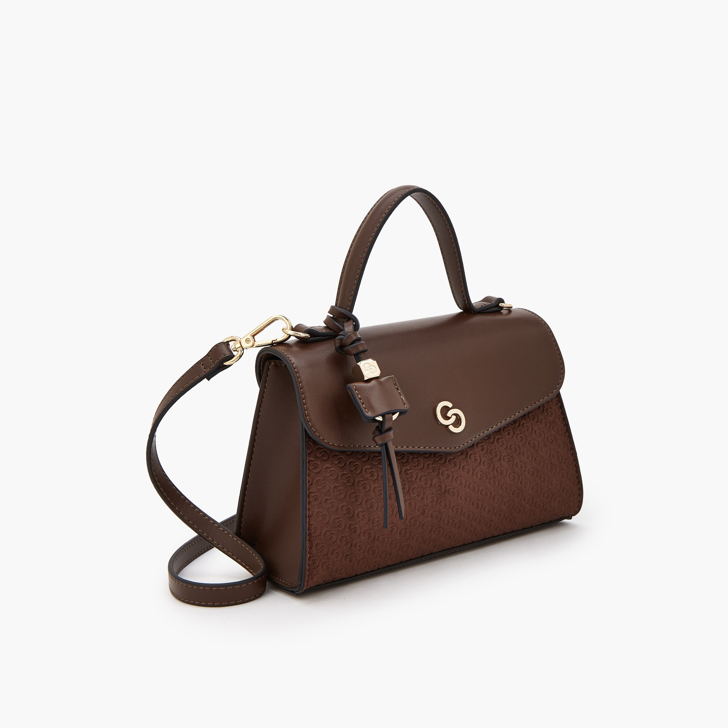 Celeste Monogram Embossed Satchel Bag with Detachable Strap-women-bagsandwallets-handbags-image-3