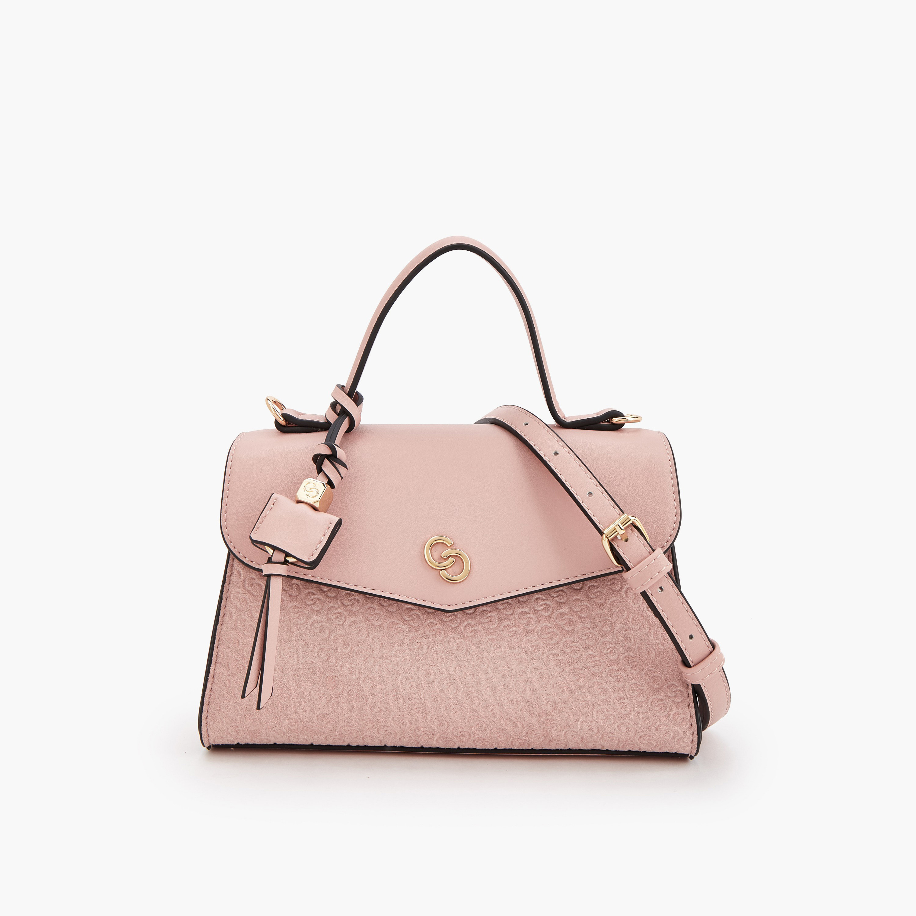 شنطة ساتشيل بنقوش مونوجرام وحزام قابل للفصل من سيليست-women-bagsandwallets-handbags-image-1