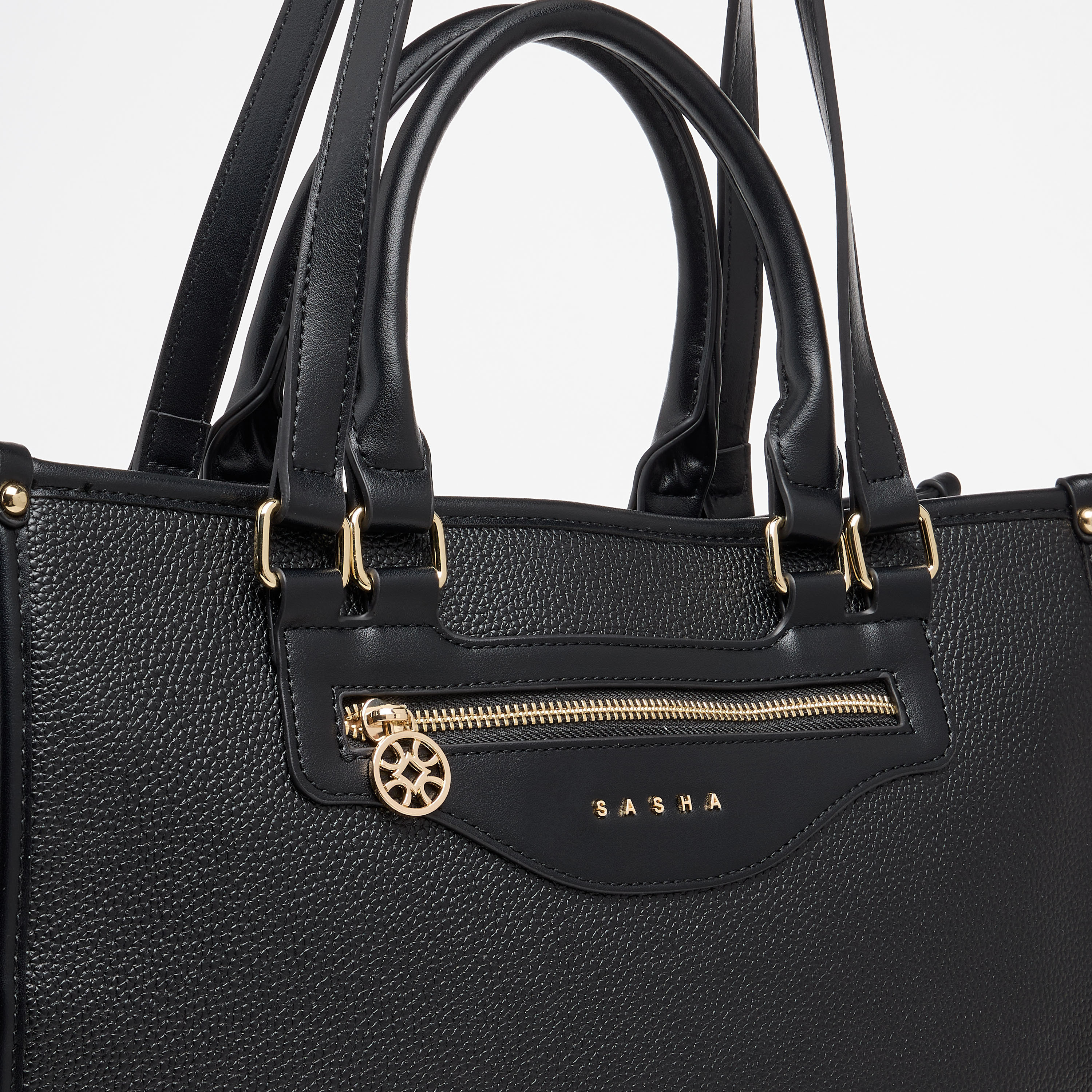 Sasha Textured Tote bag with Zip Closure-women-bagsandwallets-handbags-image-4