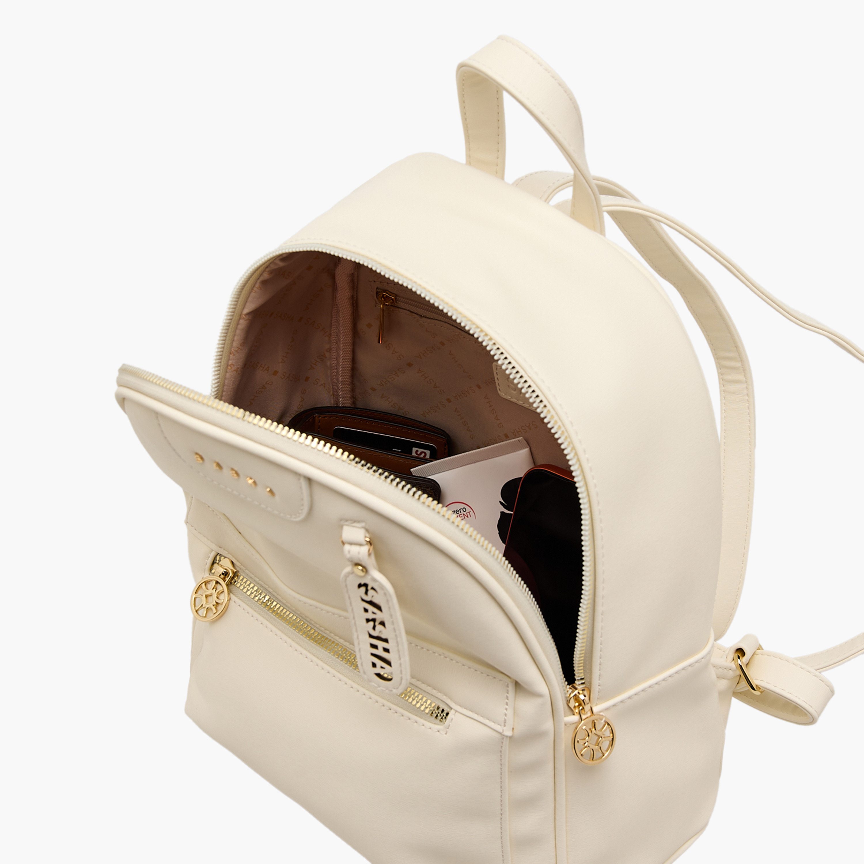 Sasha Logo Detail Backpack with Adjustable Straps-women-bagsandwallets-backpacks-image-7
