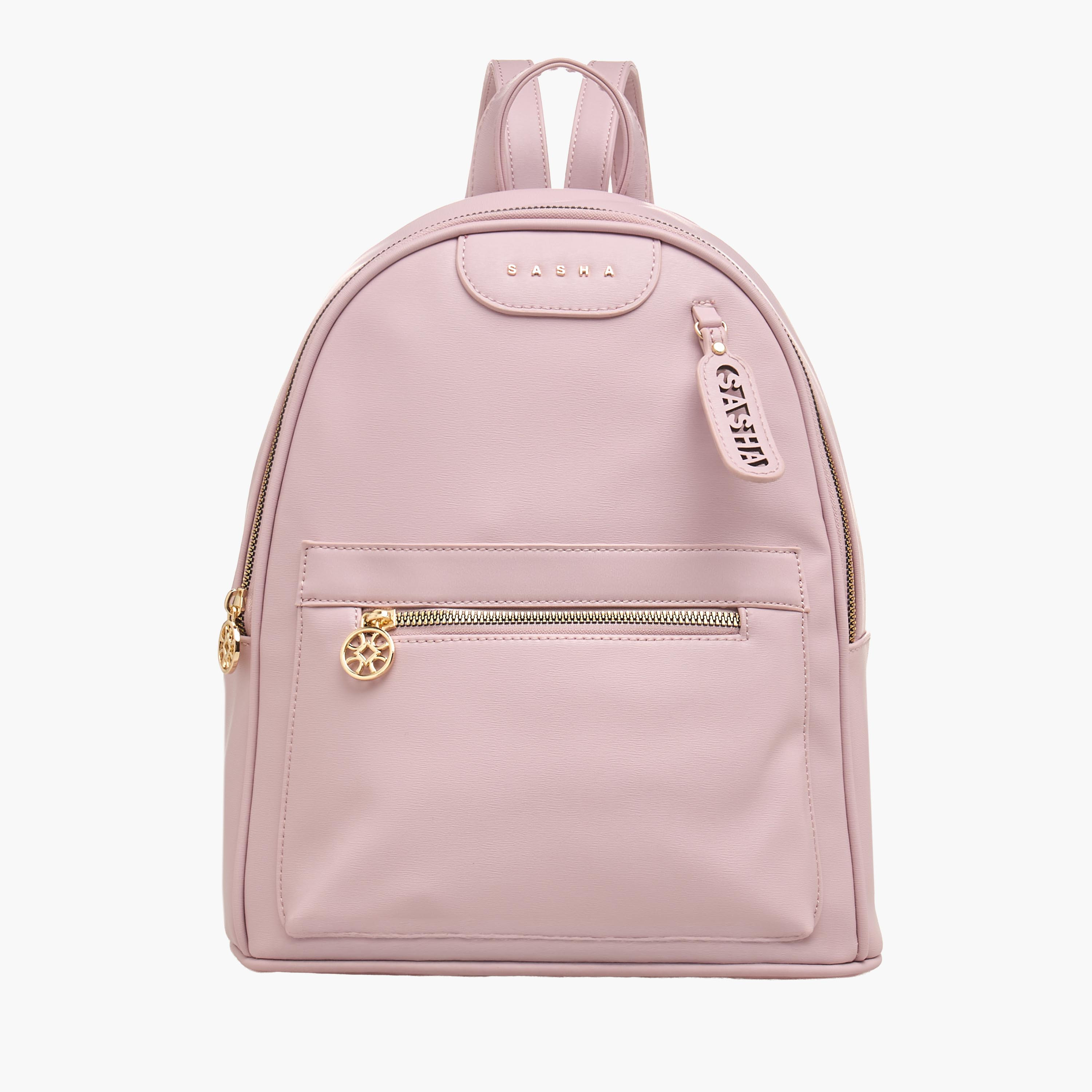 Sasha Logo Detail Backpack with Adjustable Straps-women-bagsandwallets-backpacks-image-1