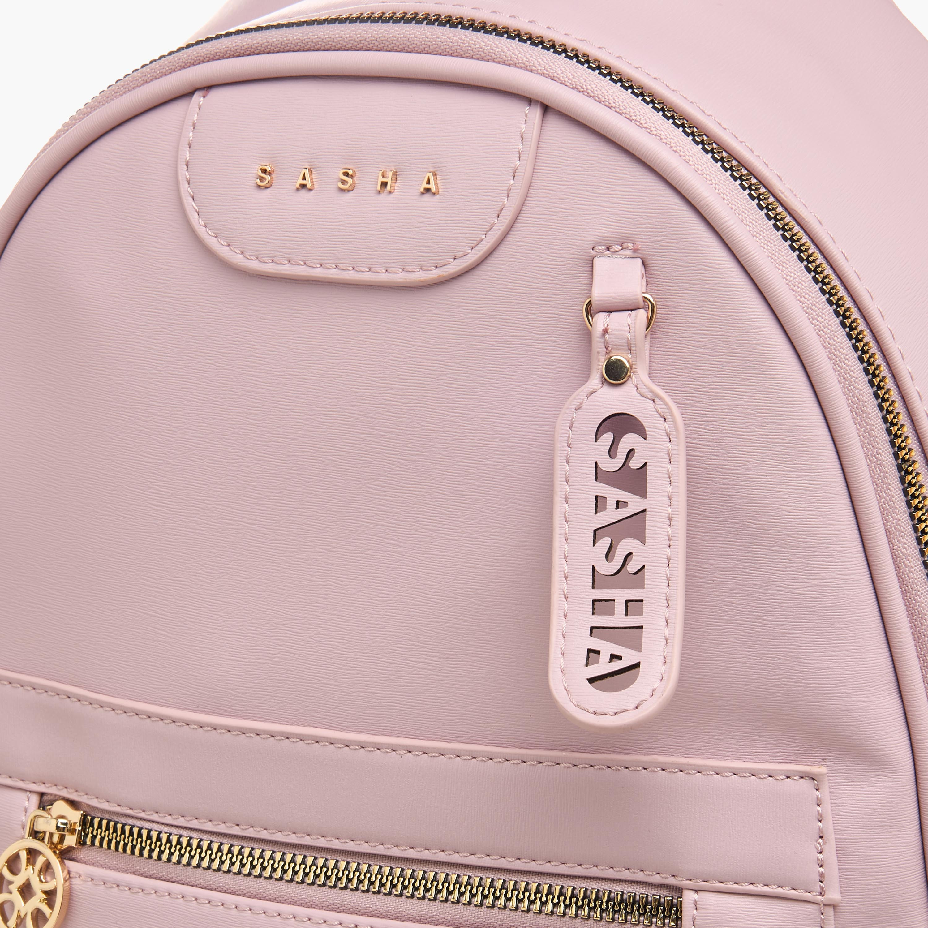 Sasha Logo Detail Backpack with Adjustable Straps-women-bagsandwallets-backpacks-image-4