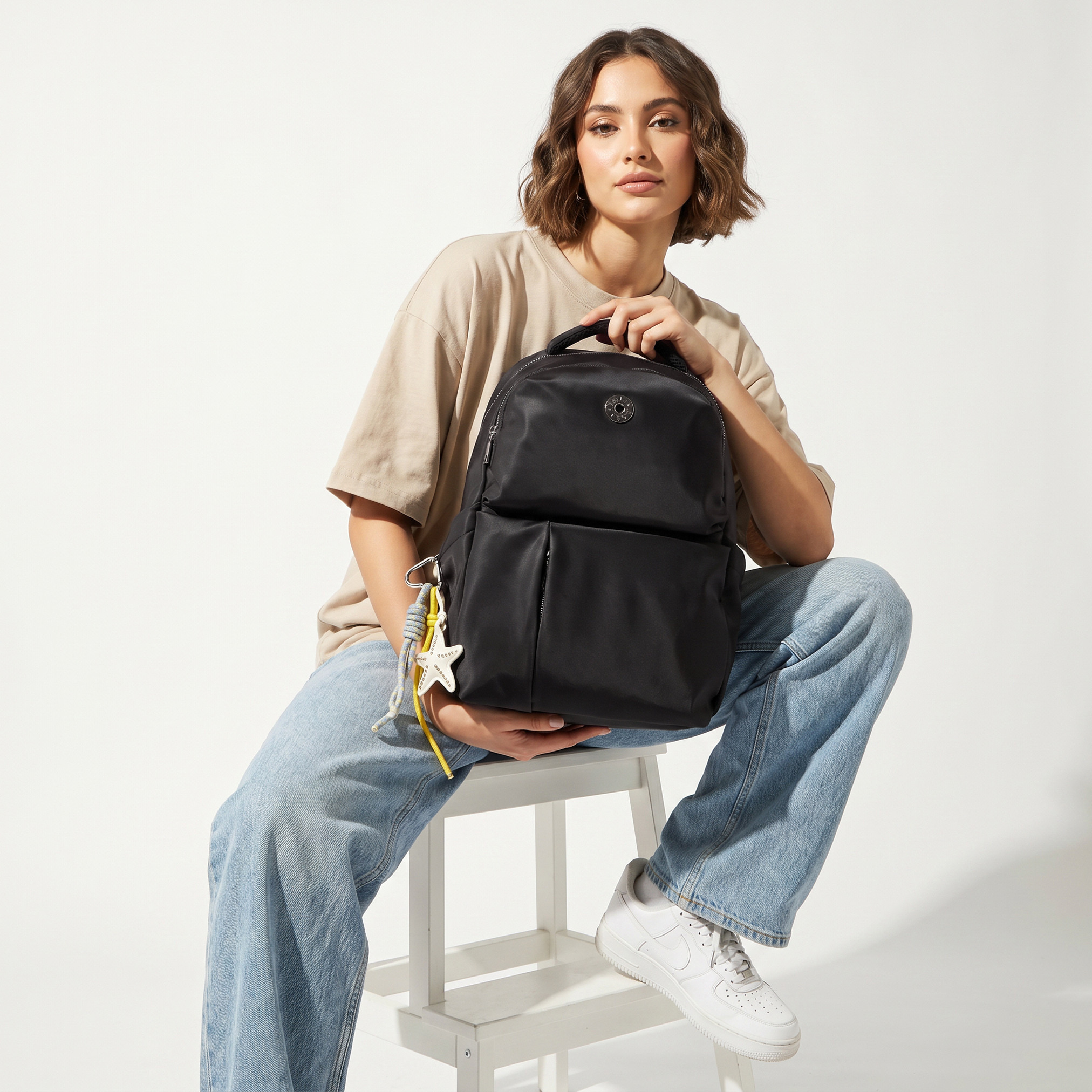 Mistotes Solid Backpack with Laptop Compartment-women-bagsandwallets-backpacks-image-2