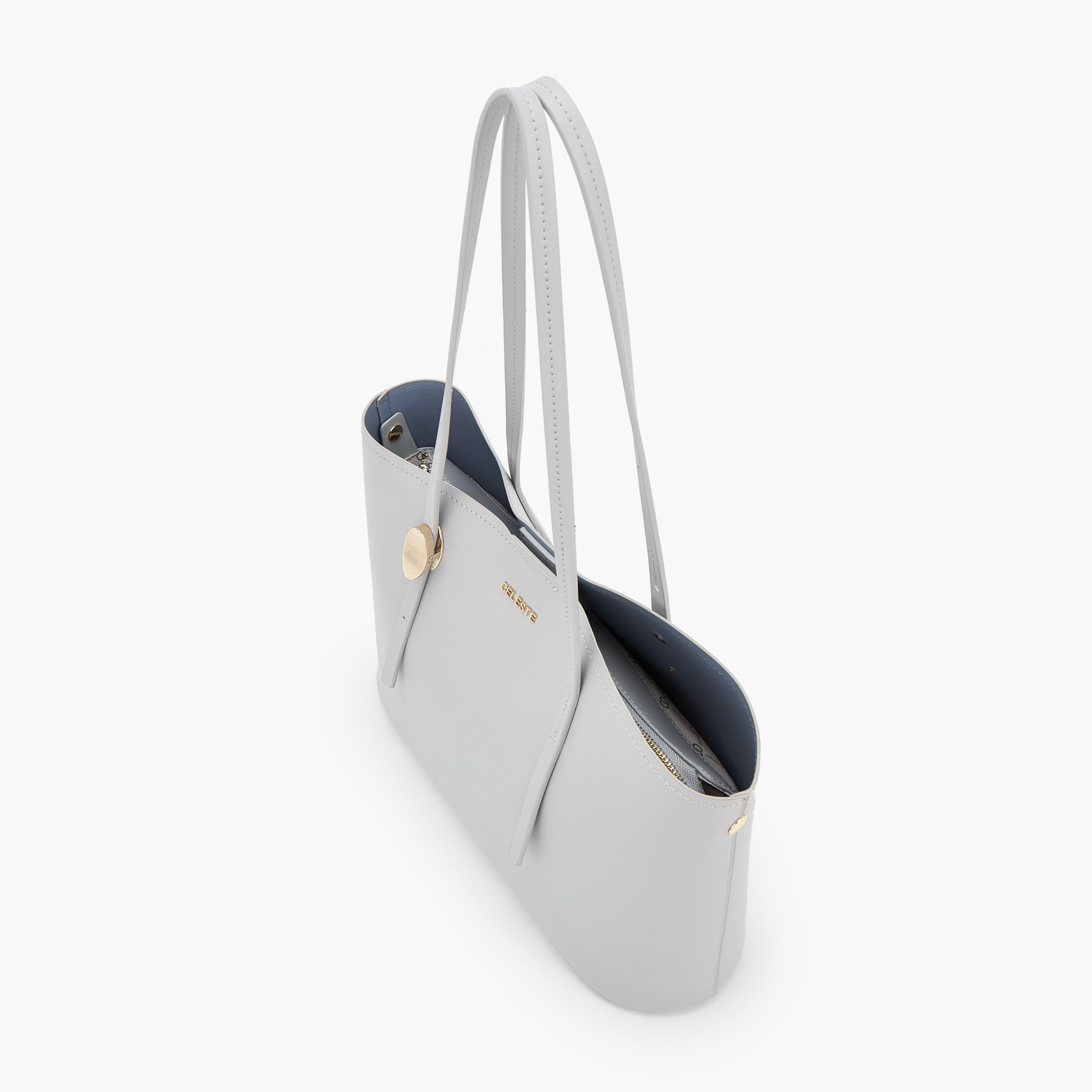 Celeste Textured Tote Bag with Button Closure-women-bagsandwallets-handbags-image-5