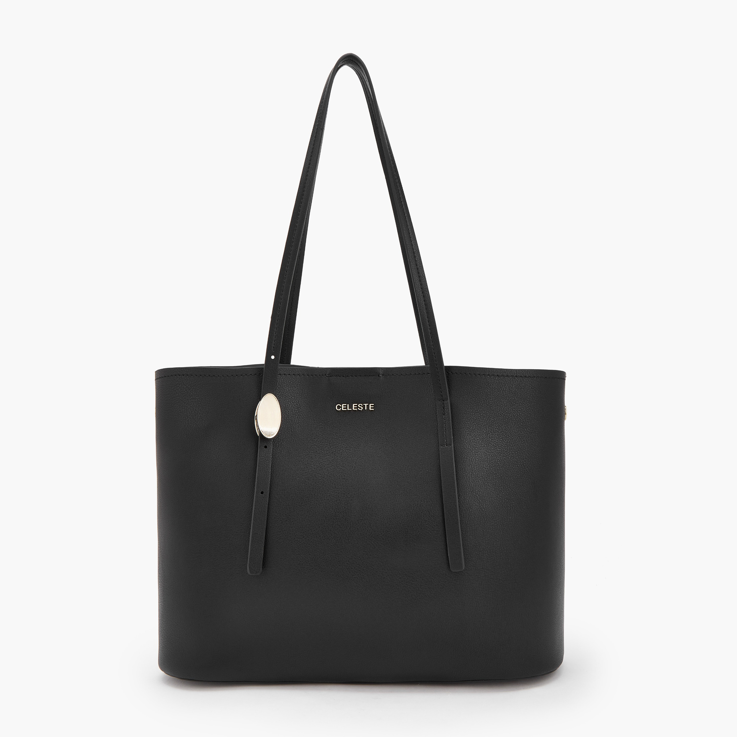 Celeste Textured Tote Bag with Button Closure-women-bagsandwallets-handbags-image-1