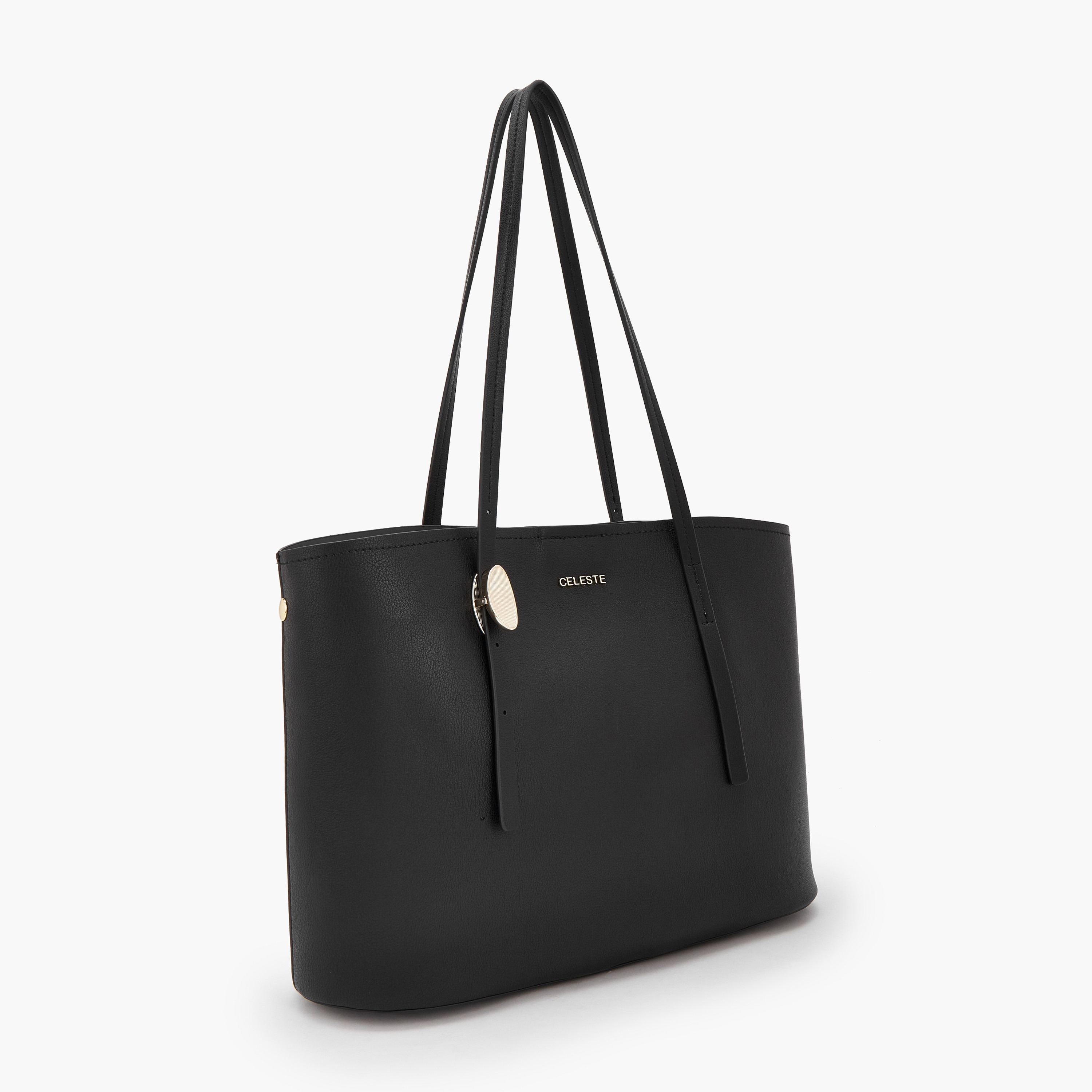 Celeste Textured Tote Bag with Button Closure-women-bagsandwallets-handbags-image-2