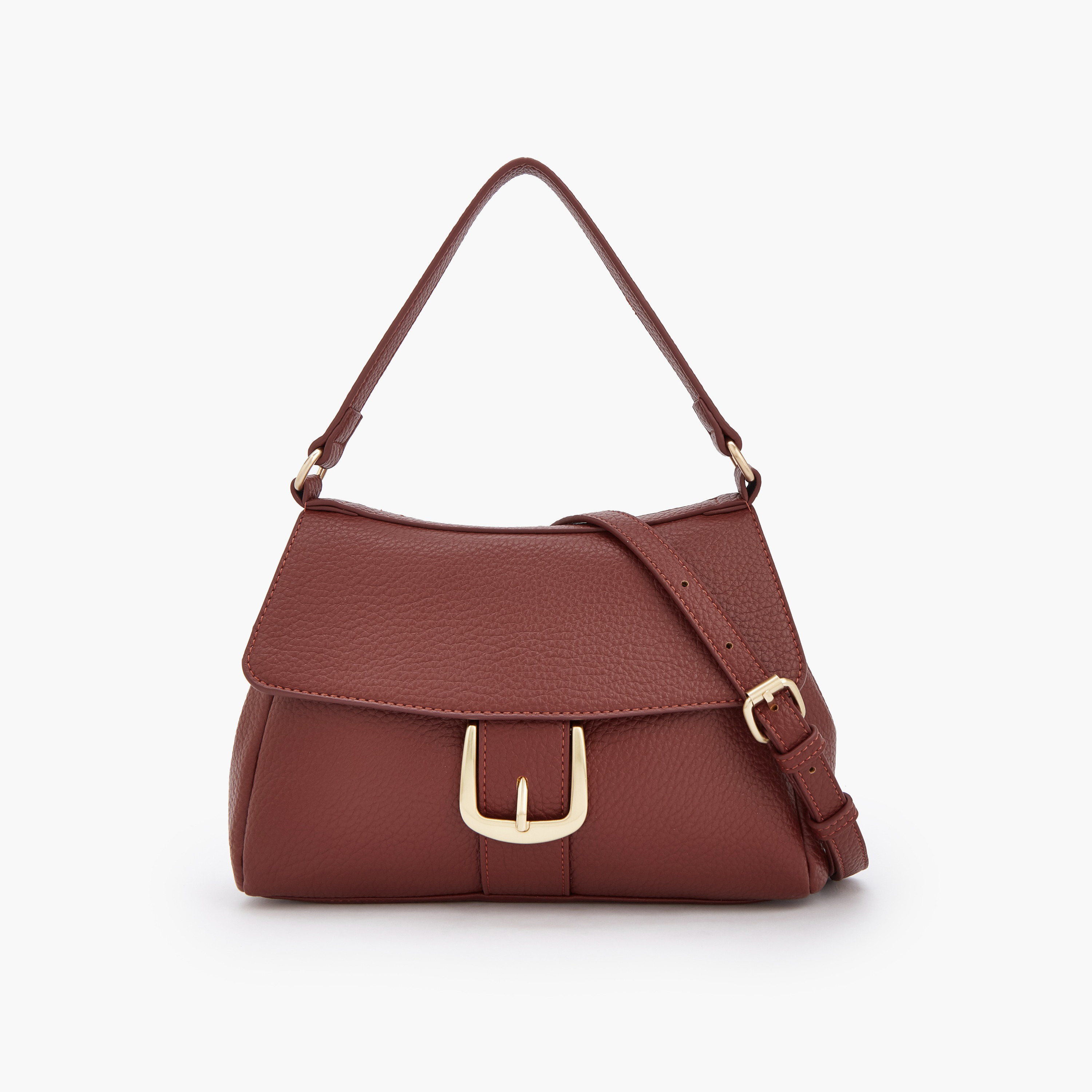 Celeste Textured Crossbody Bag with Button Closure-women-bagsandwallets-handbags-image-1