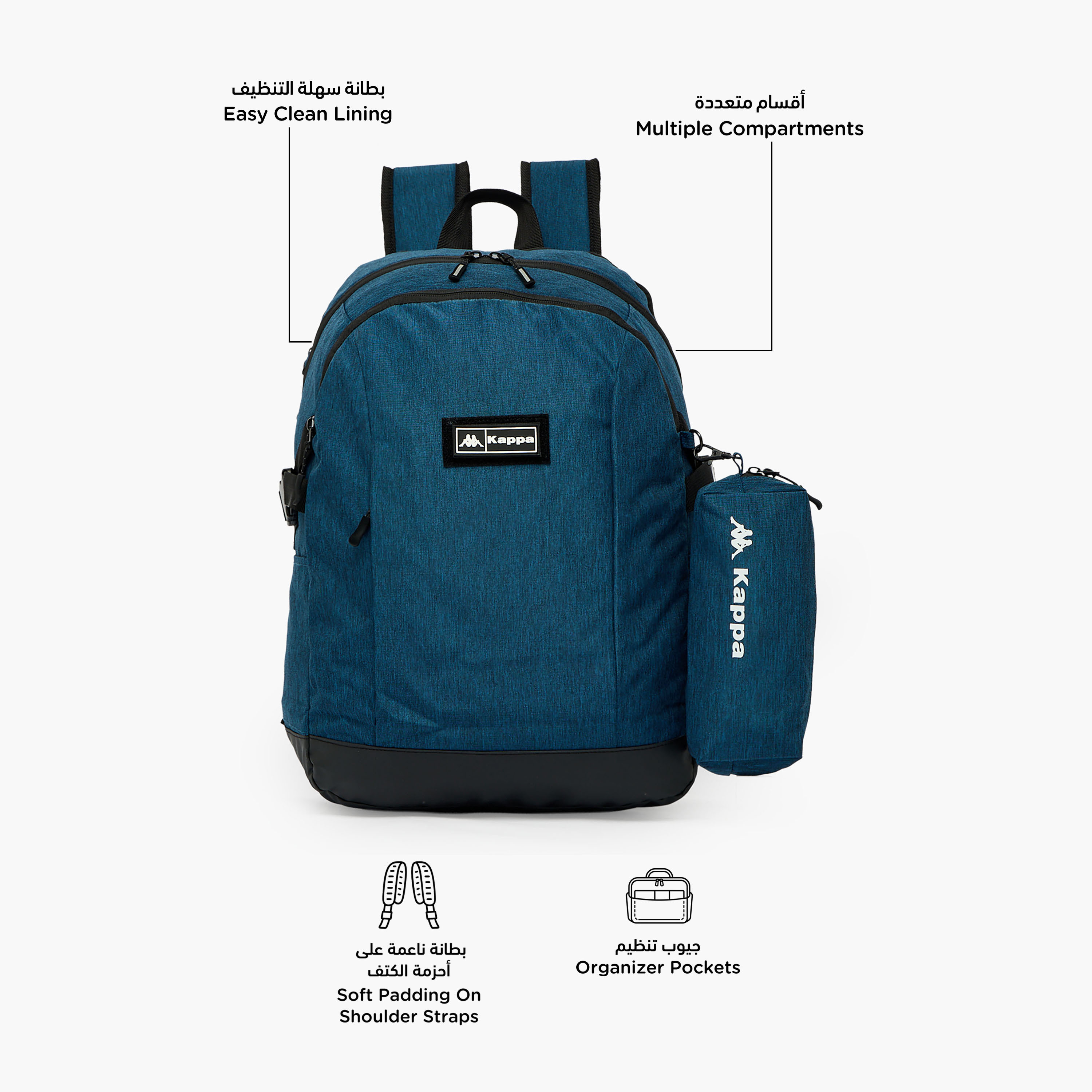 شنطة ظهر مدرسية بارزة الملمس مع مقلمة للأولاد بعمر 8-13 سنة من كابا - 17 بوصة-school-bagsandbackpacks-backpacks-image-2