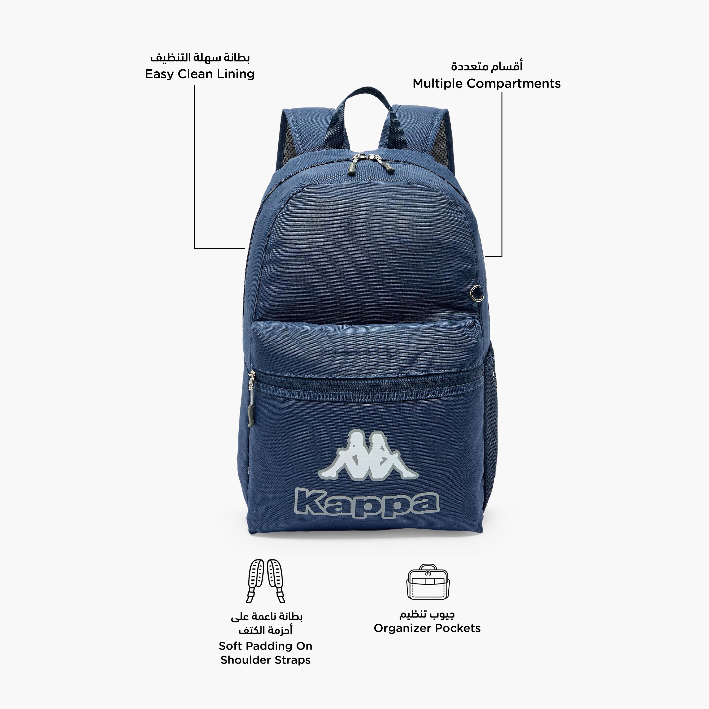 Kappa Logo Print 3-Piece School Backpack Set for Kids 8-13 Years with Pencil Pouch and Lunch Bag-school-bagsandbackpacks-backpacks-image-3
