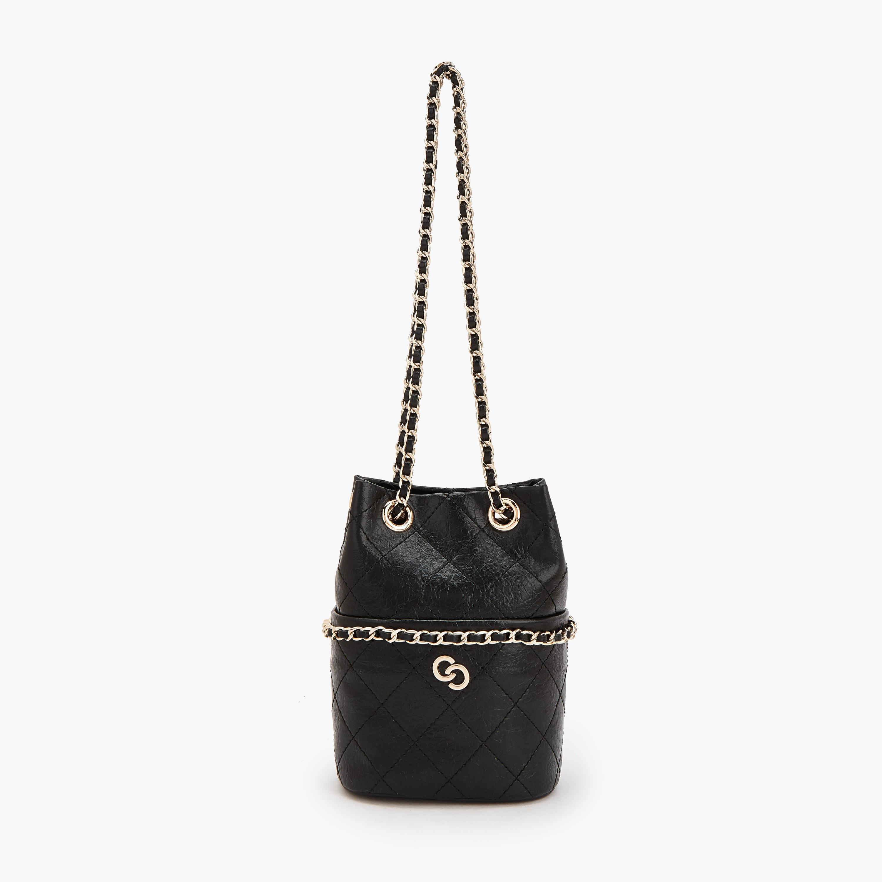 Celeste Quilted Bucket Bag with Chain Strap-women-bagsandwallets-handbags-image-1