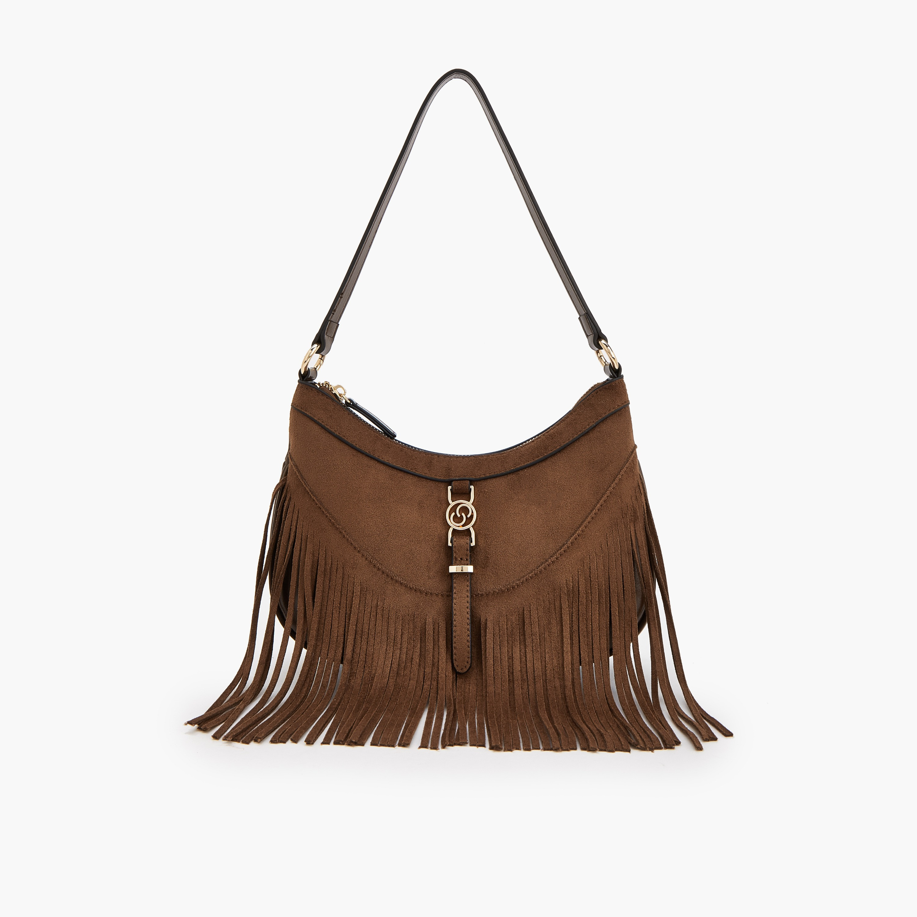 شنطة كتف من الشامواه بتفاصيل شُرّابات من سيليست-women-bagsandwallets-handbags-image-1