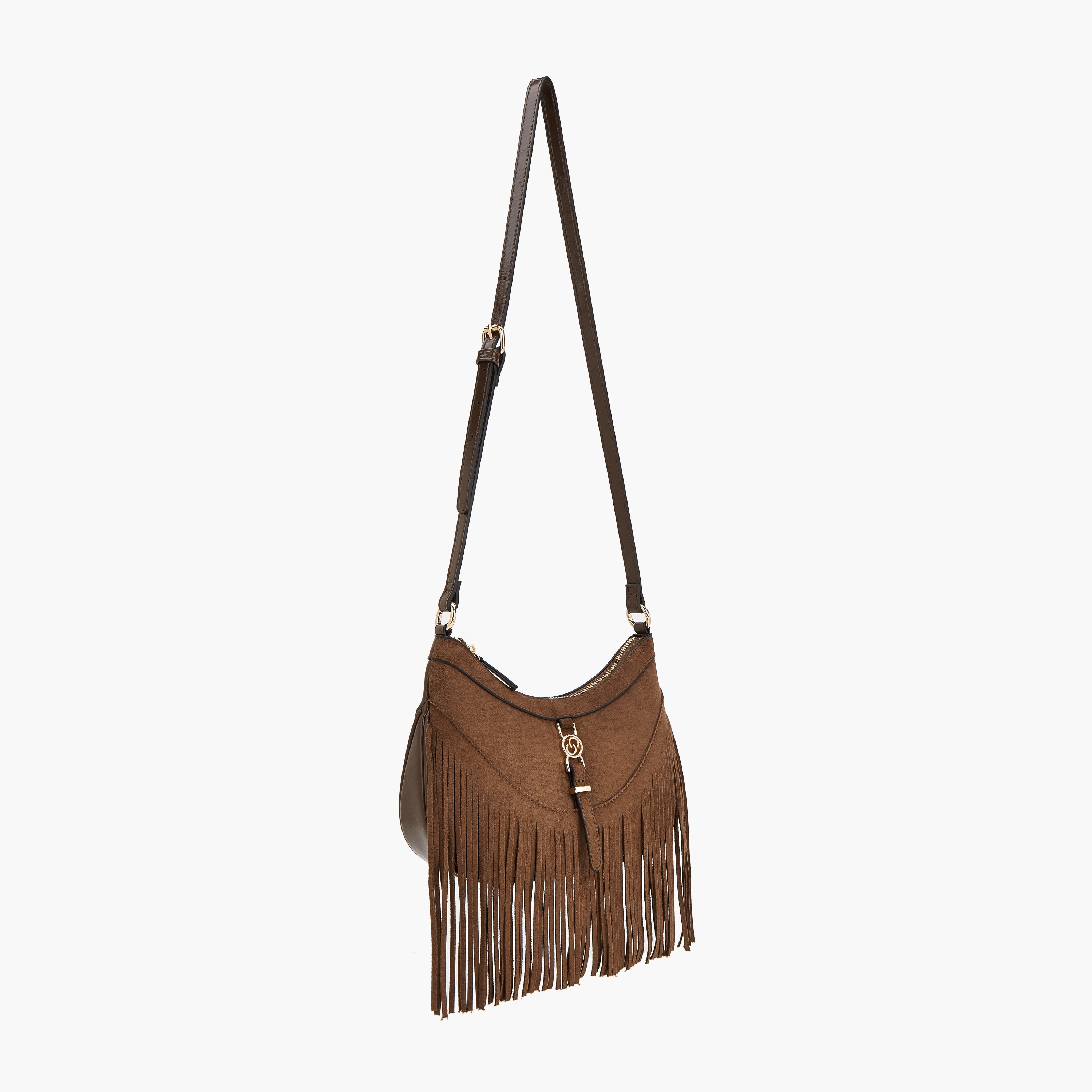 شنطة كتف من الشامواه بتفاصيل شُرّابات من سيليست-women-bagsandwallets-handbags-image-2