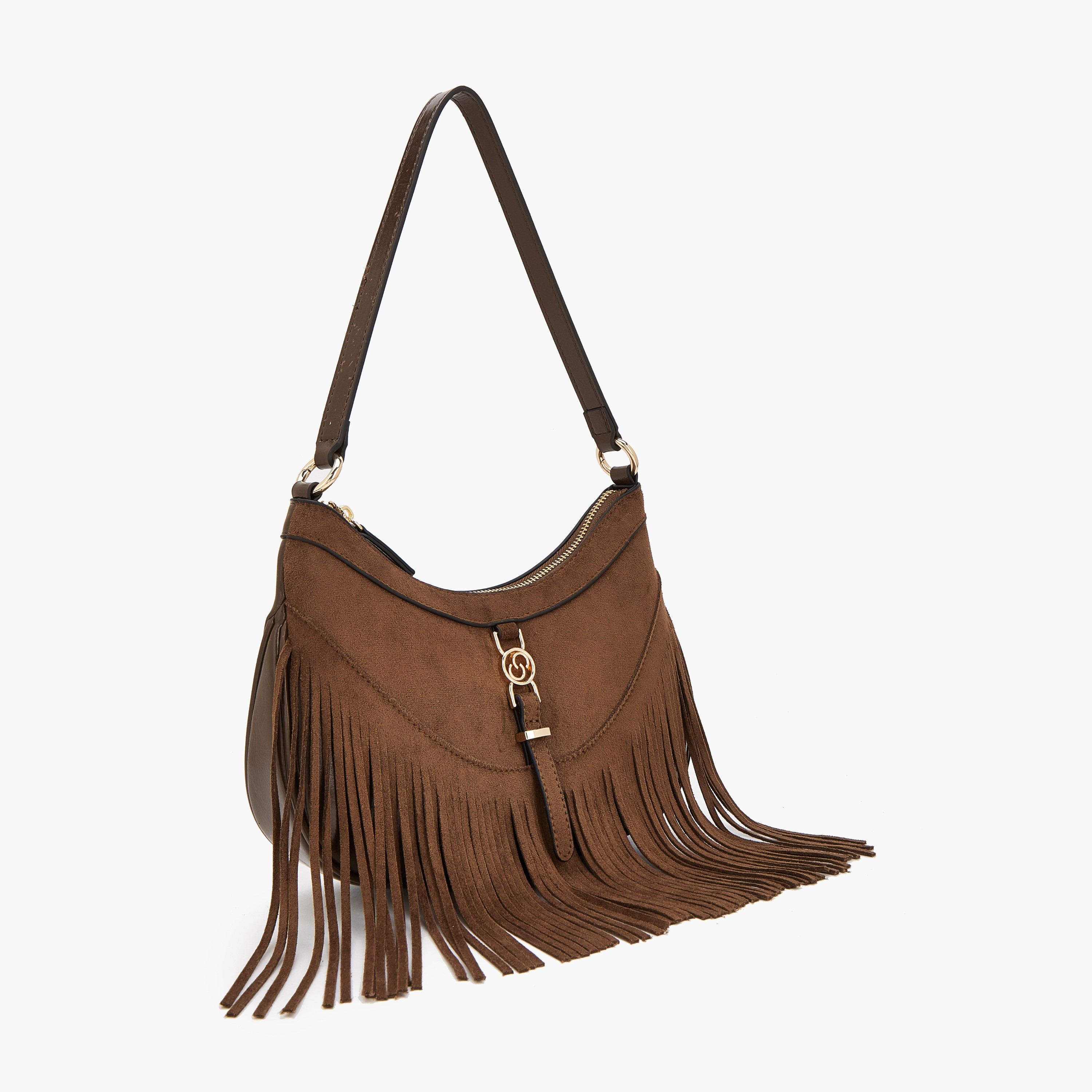 شنطة كتف من الشامواه بتفاصيل شُرّابات من سيليست-women-bagsandwallets-handbags-image-3