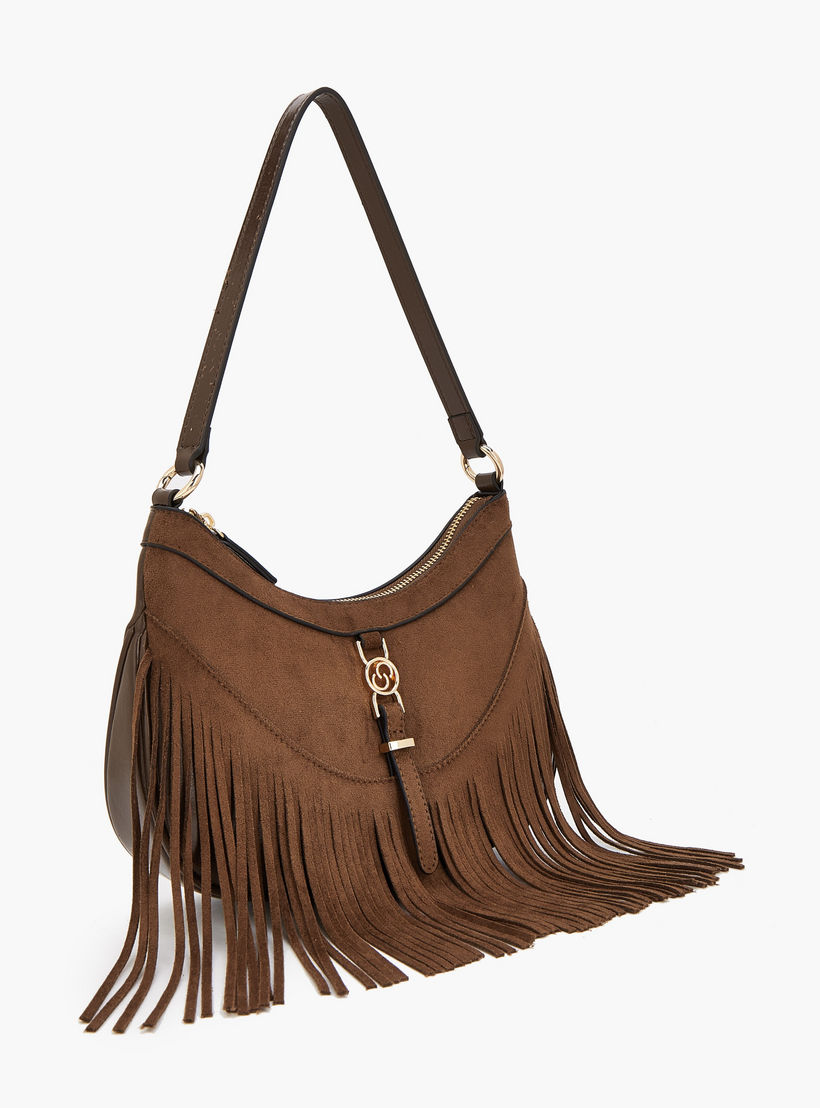 شنطة كتف من الشامواه بتفاصيل شُرّابات من سيليست-women-bagsandwallets-handbags-image-3