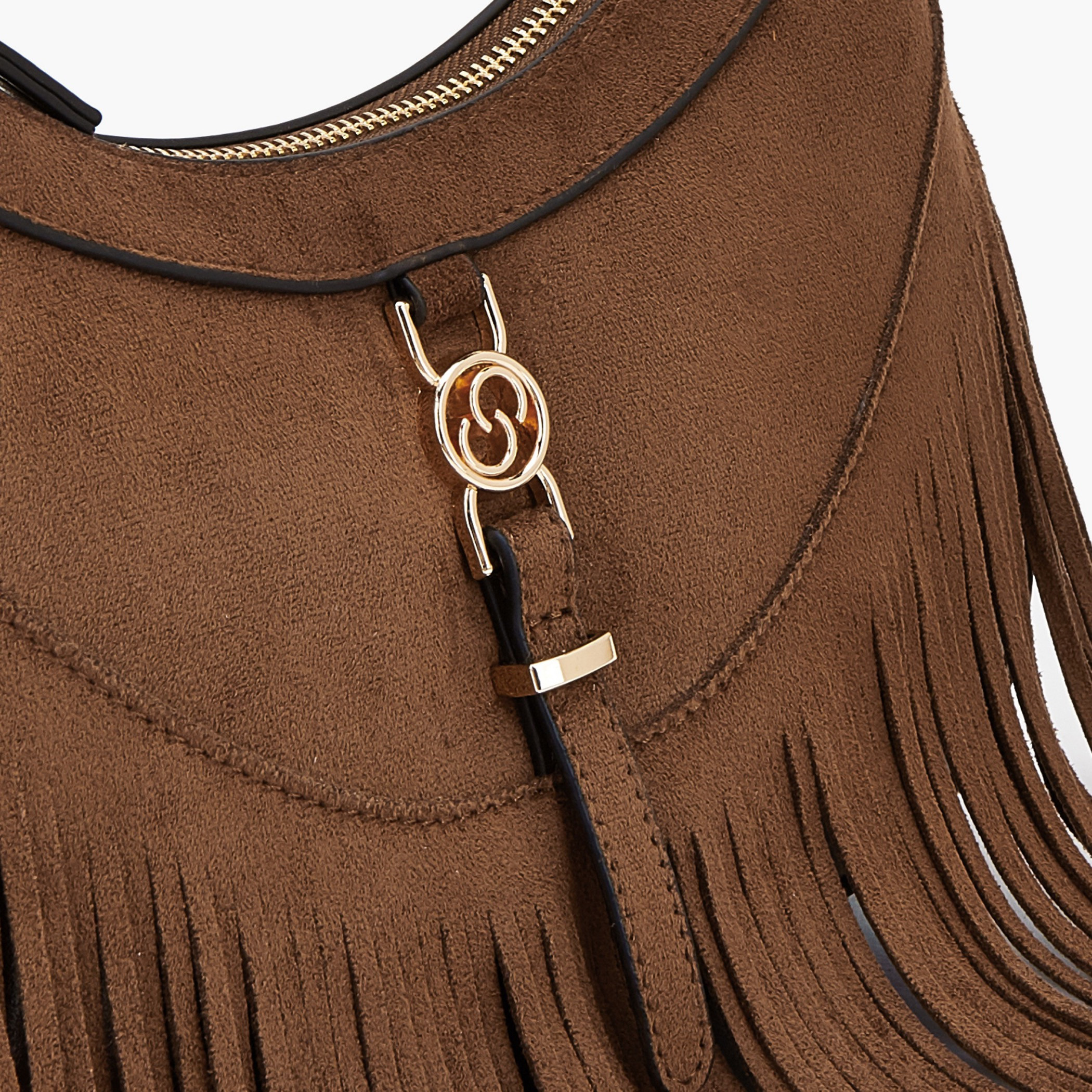 شنطة كتف من الشامواه بتفاصيل شُرّابات من سيليست-women-bagsandwallets-handbags-image-4