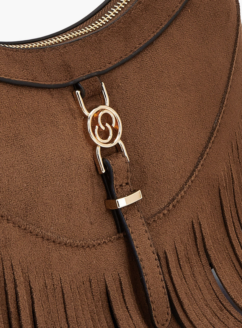 شنطة كتف من الشامواه بتفاصيل شُرّابات من سيليست-women-bagsandwallets-handbags-image-4