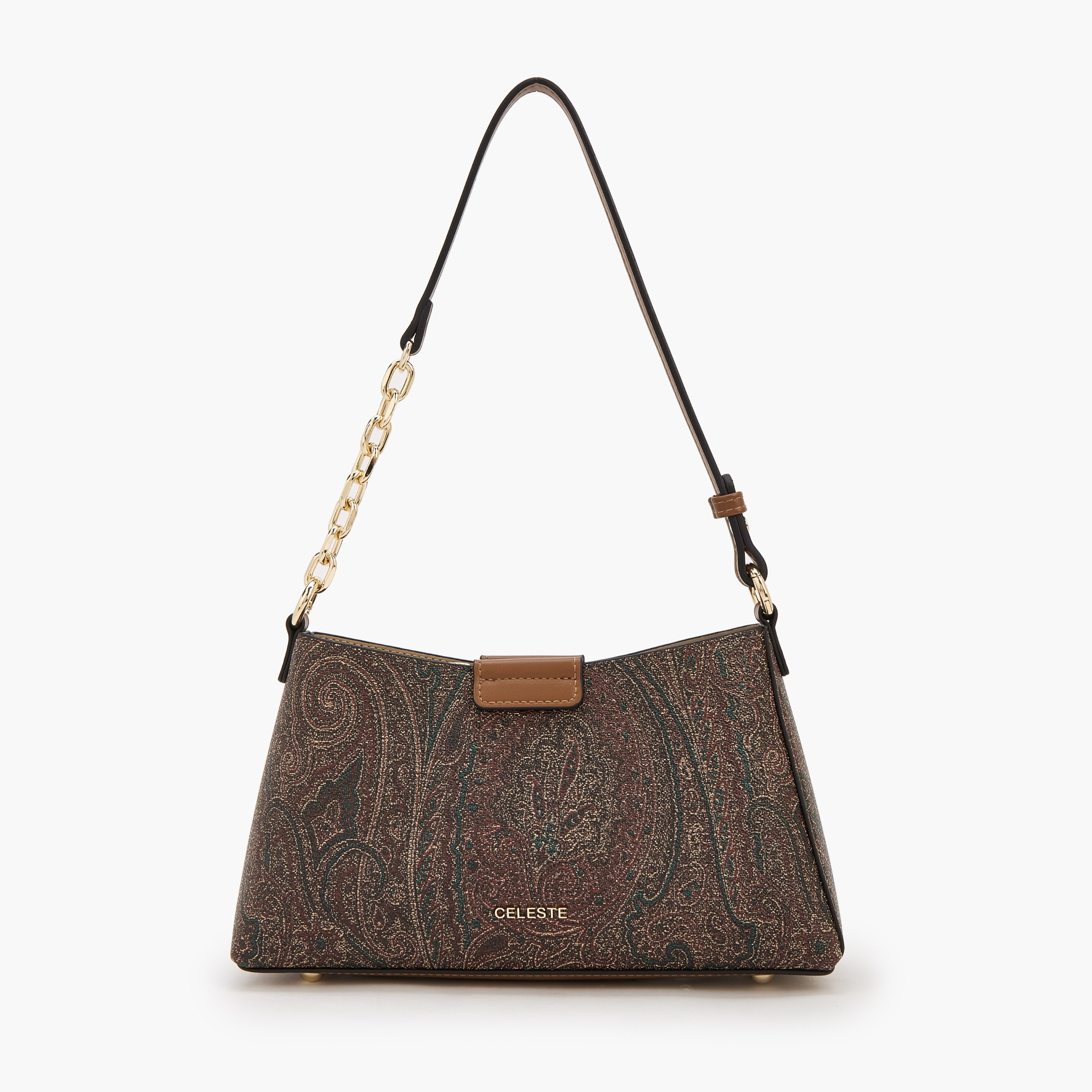 شنطة كتف بطبعات بيزلي وحزام قابل للتعديل من سيليست-women-bagsandwallets-handbags-image-1