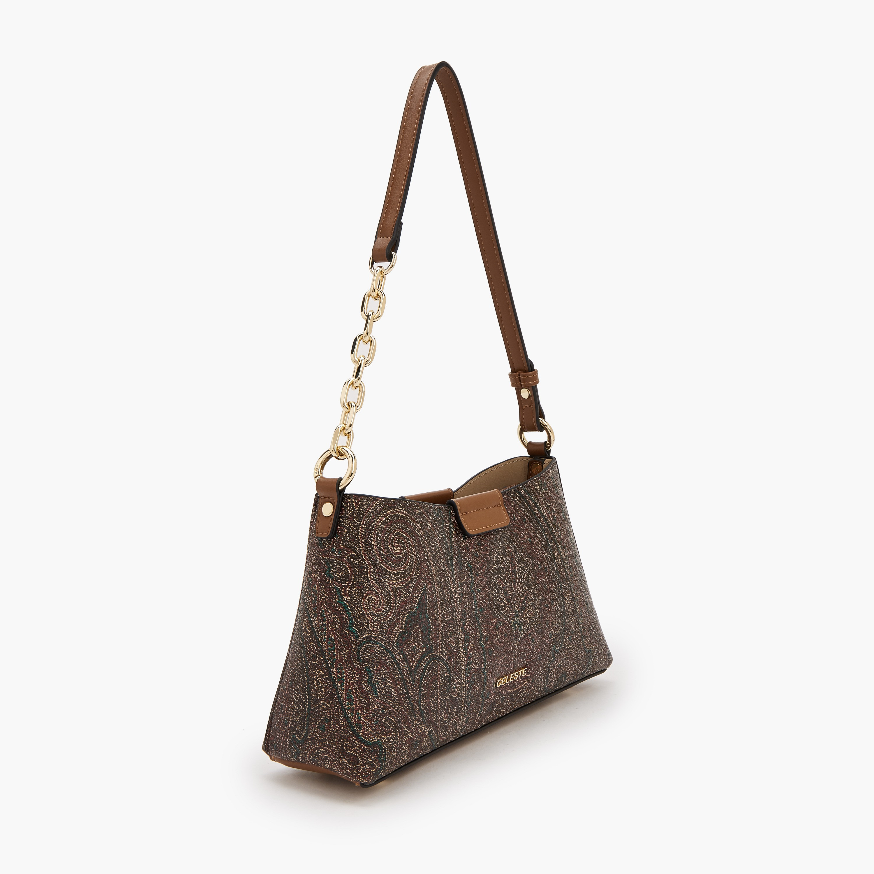 شنطة كتف بطبعات بيزلي وحزام قابل للتعديل من سيليست-women-bagsandwallets-handbags-image-2